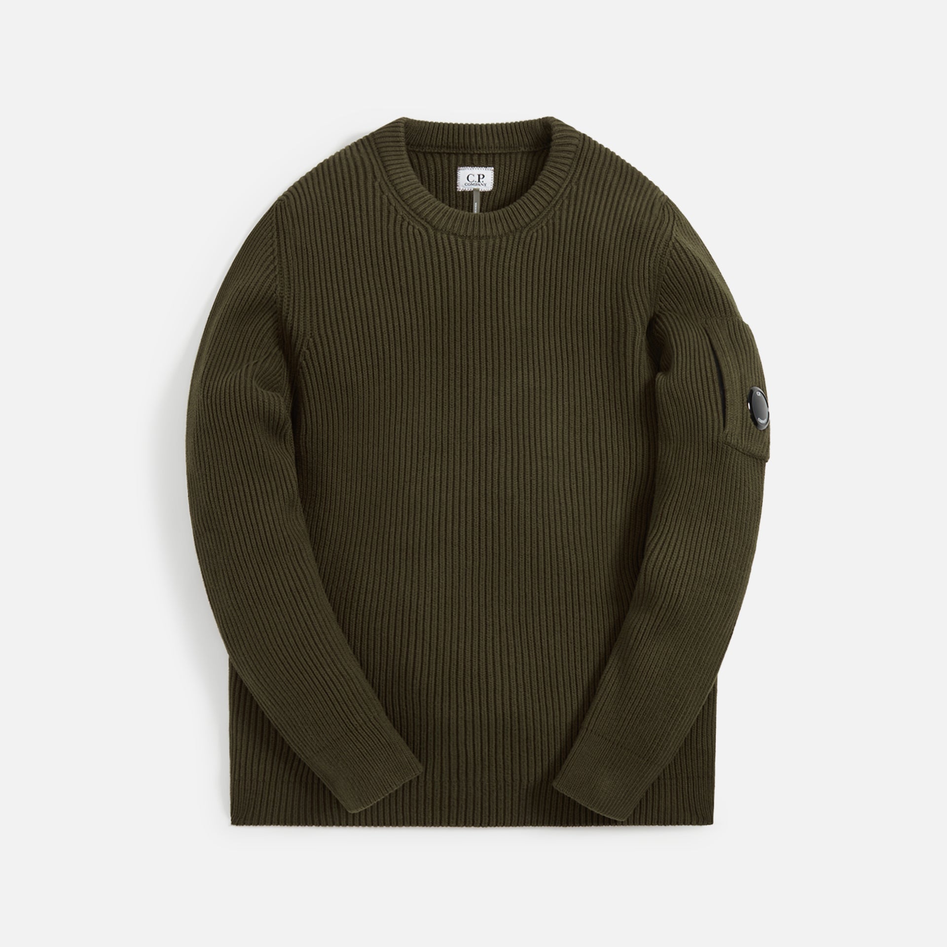 C.P. Company Full Rib Crew Neck Jumper - Ivy Green