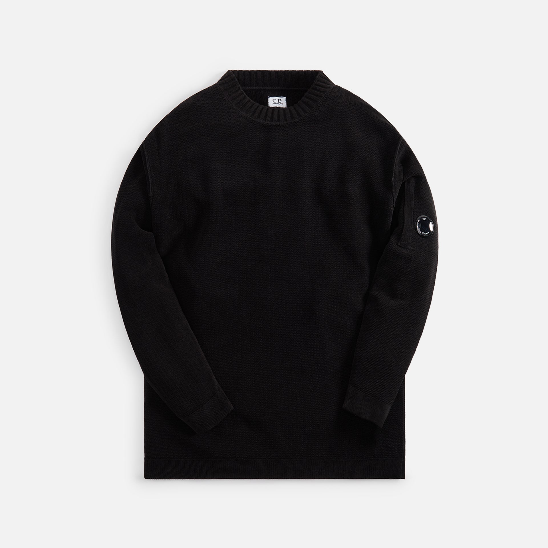 C.P. Company Chenille Cotton High Neck Knit - Black