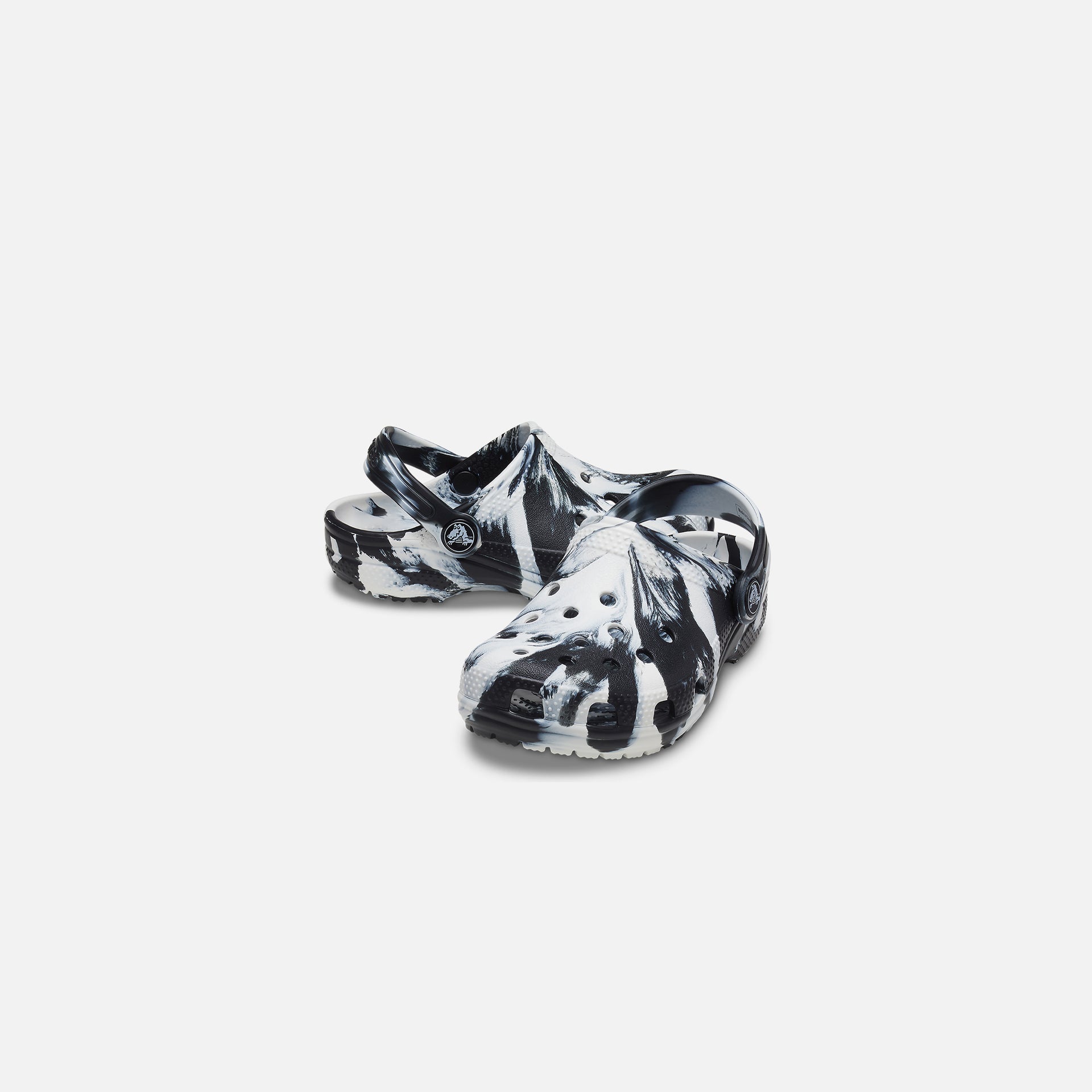 Crocs Kids Classic Marbled Clog - Black / White