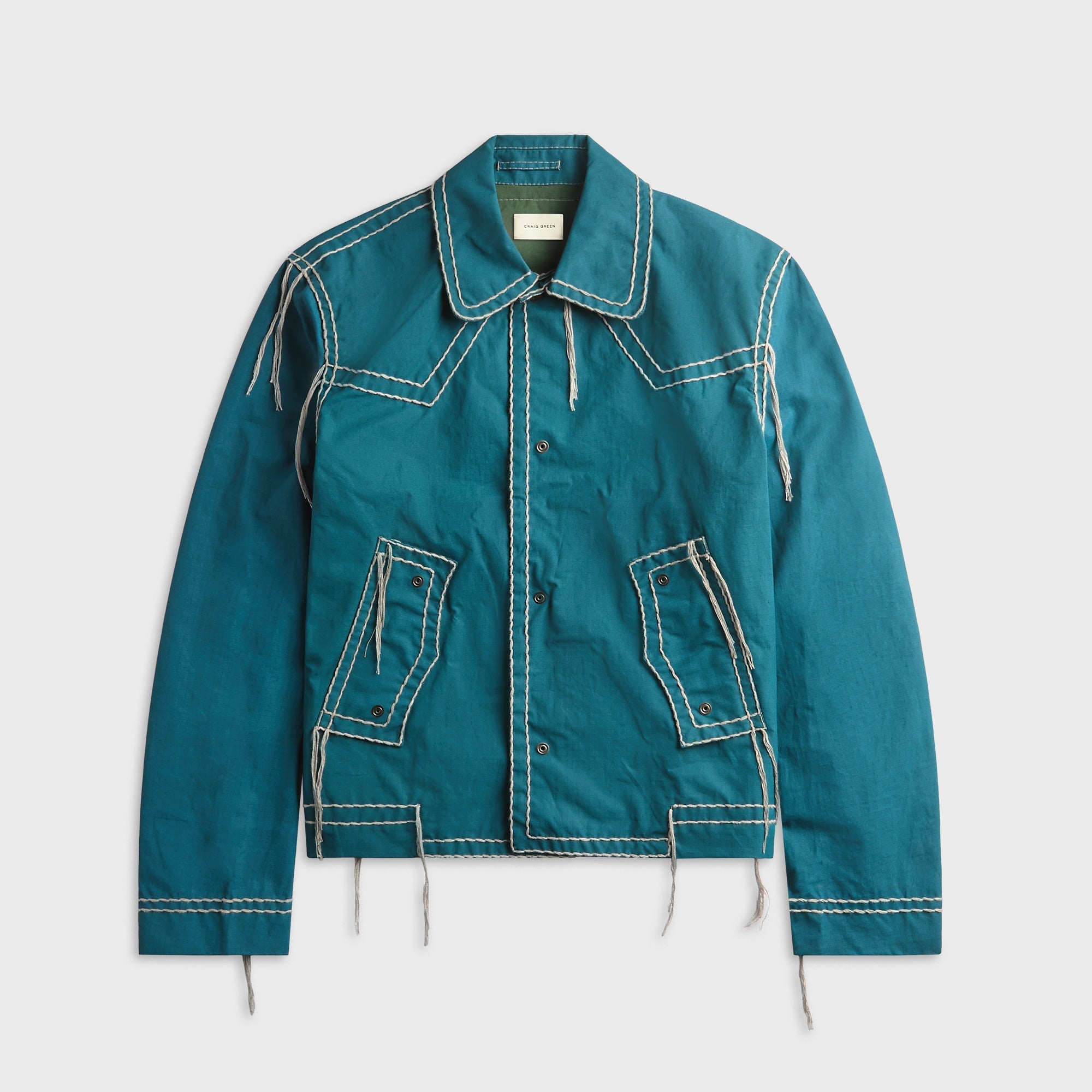 【CRAIG GREEN】クレイググリーン　シャツブルゾン　XS Craig Green Two Tone Embroidered Jacket - Blue / Grey – Kith