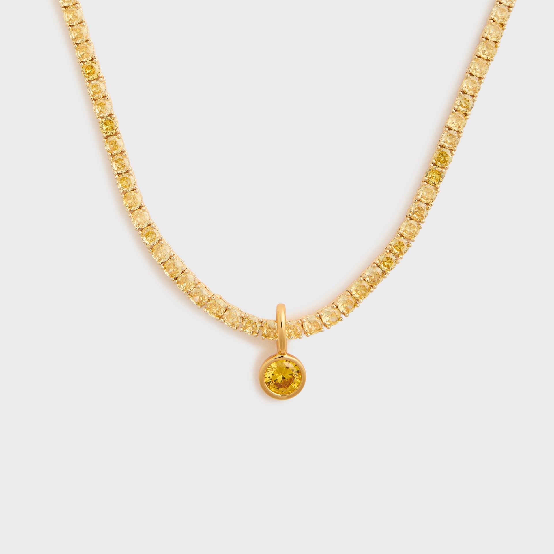 Crystal Haze Round Charm - Butter Yellow
