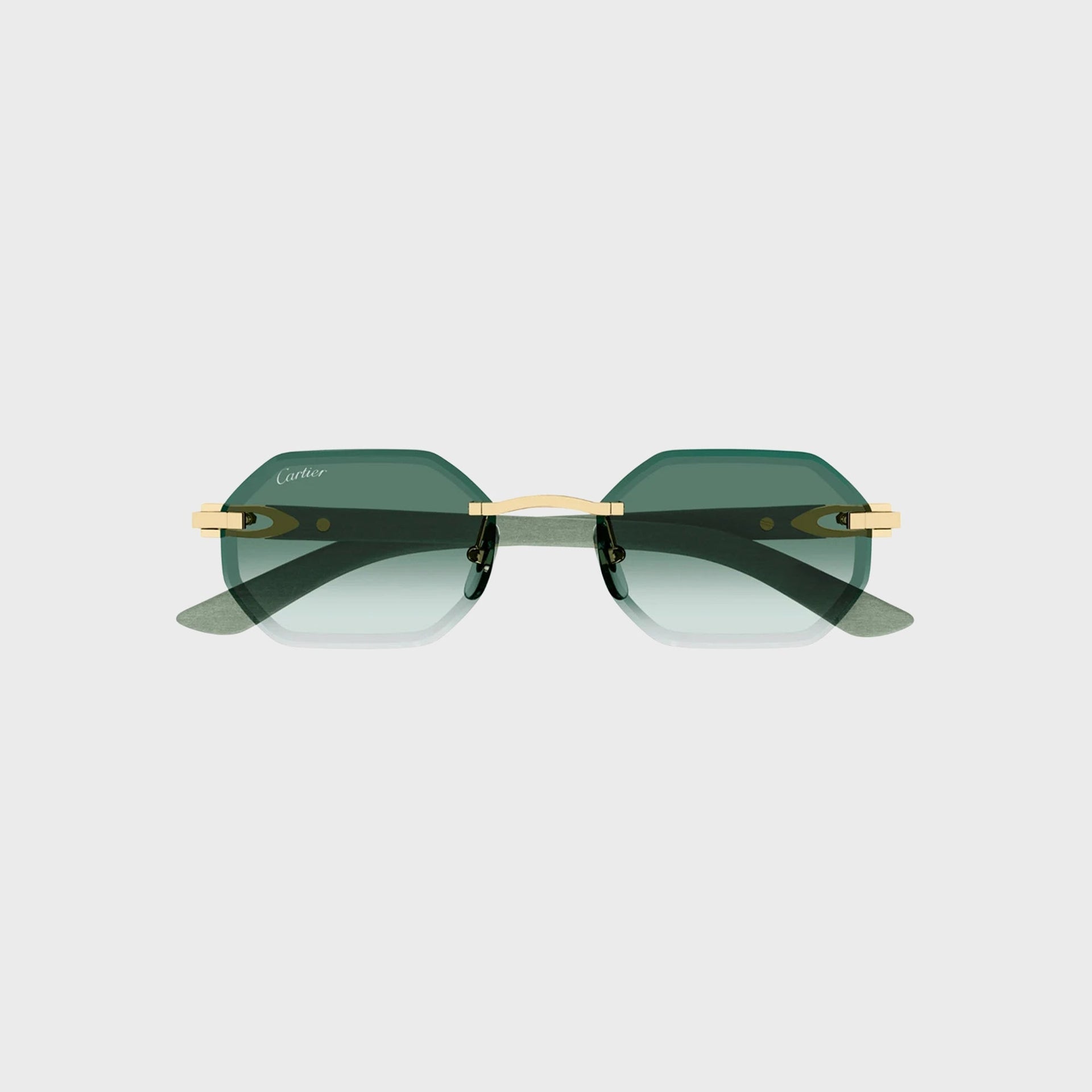Cartier CT0439S Man Wood Sunglasses - Silver / Green