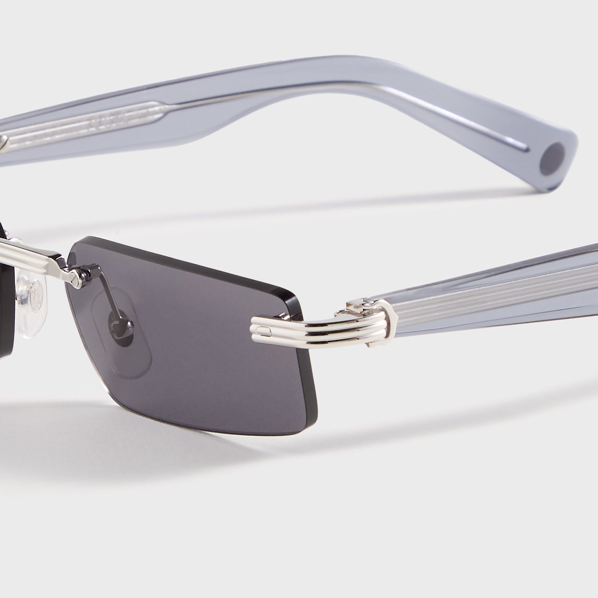 Cartier Rectangular Sunglasses - Silver / Blue