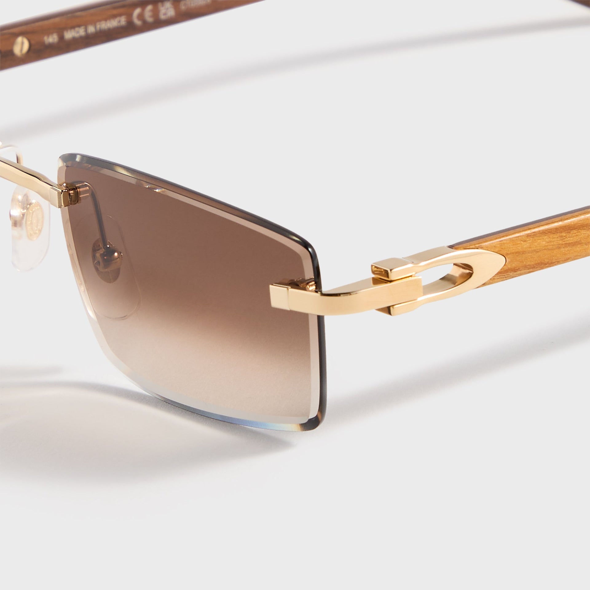 Cartier Square Sunglasses - Gold / Yellow / Brown