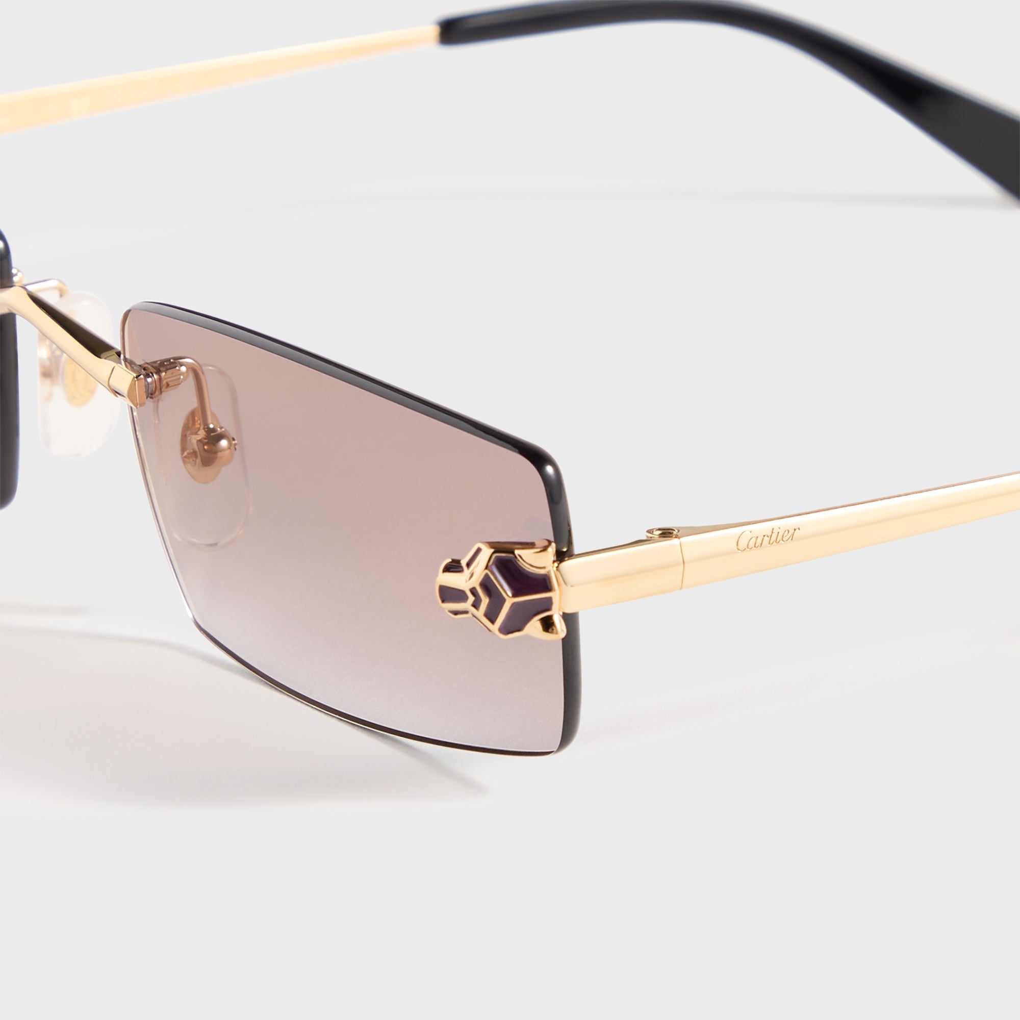 Cartier Rectangle Sunglasses - Gold / Violet – Kith