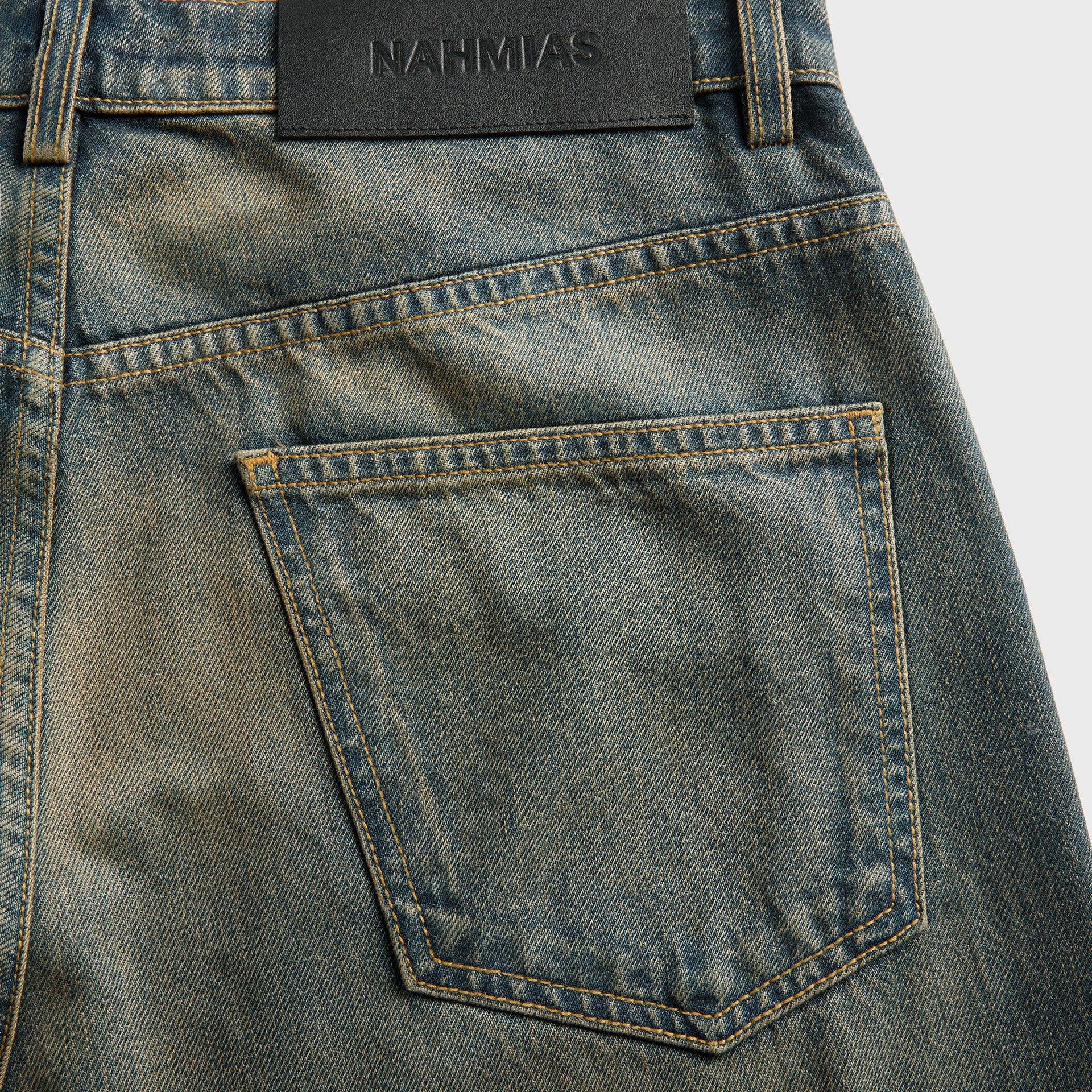 NAHMIAS Waxed Baggy Jean - Dark Waxed Indigo