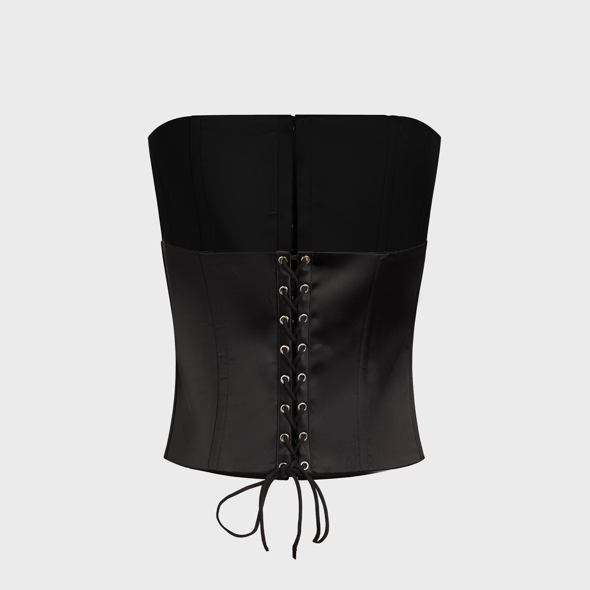 GUIZIO Satin Corset - Black