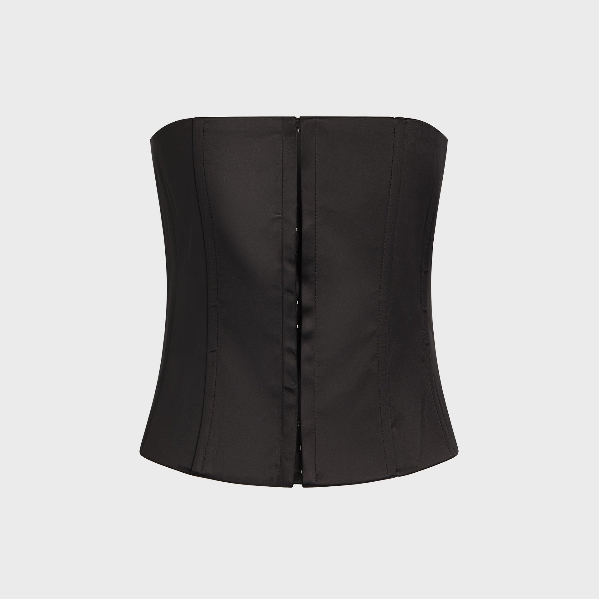 GUIZIO Satin Corset - Black