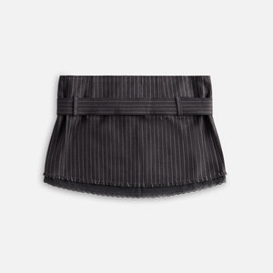 GUIZIO Andra Pinstripe Mini Skirt - Charcoal