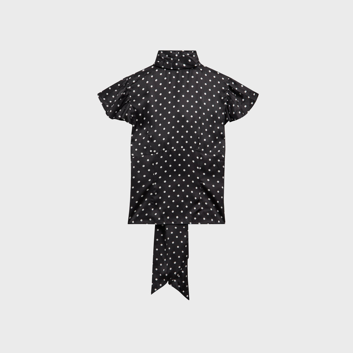 GUIZIO Ara Satin Top - Black Micro Dot
