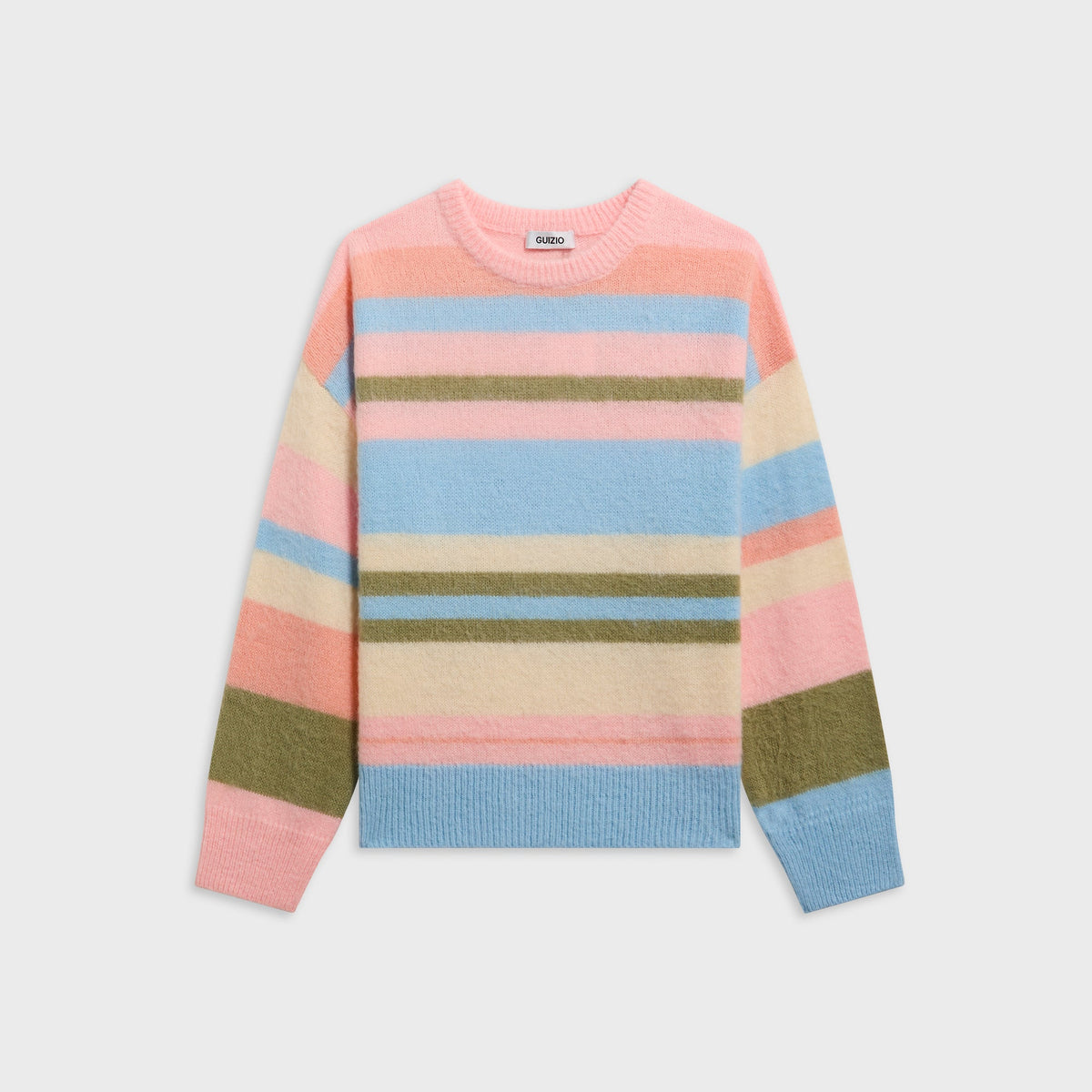 GUIZIO Hawley Oversized Stripe Wool Jumper - Peach Multi