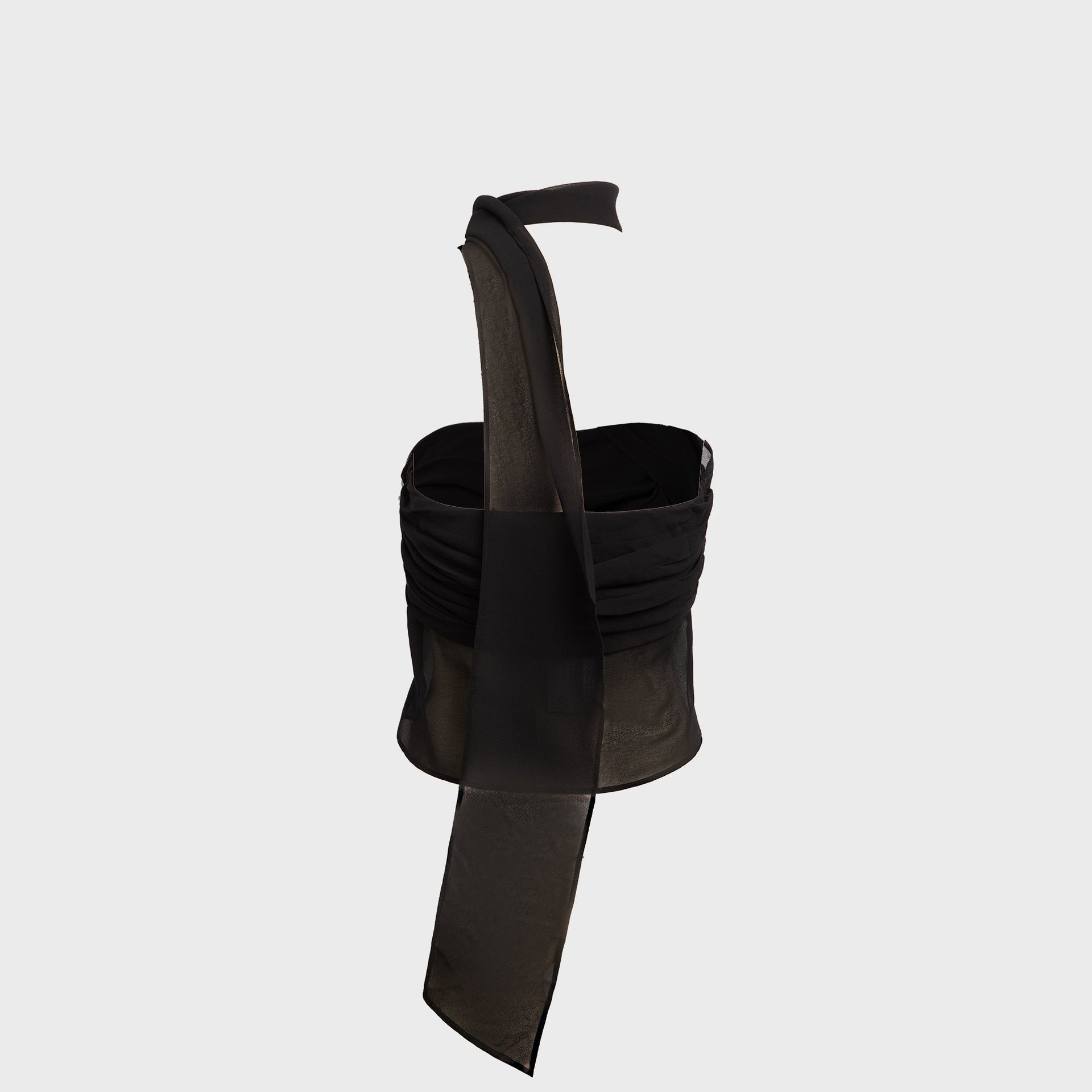 GUIZIO Chiffon Wrap Around Top - Black