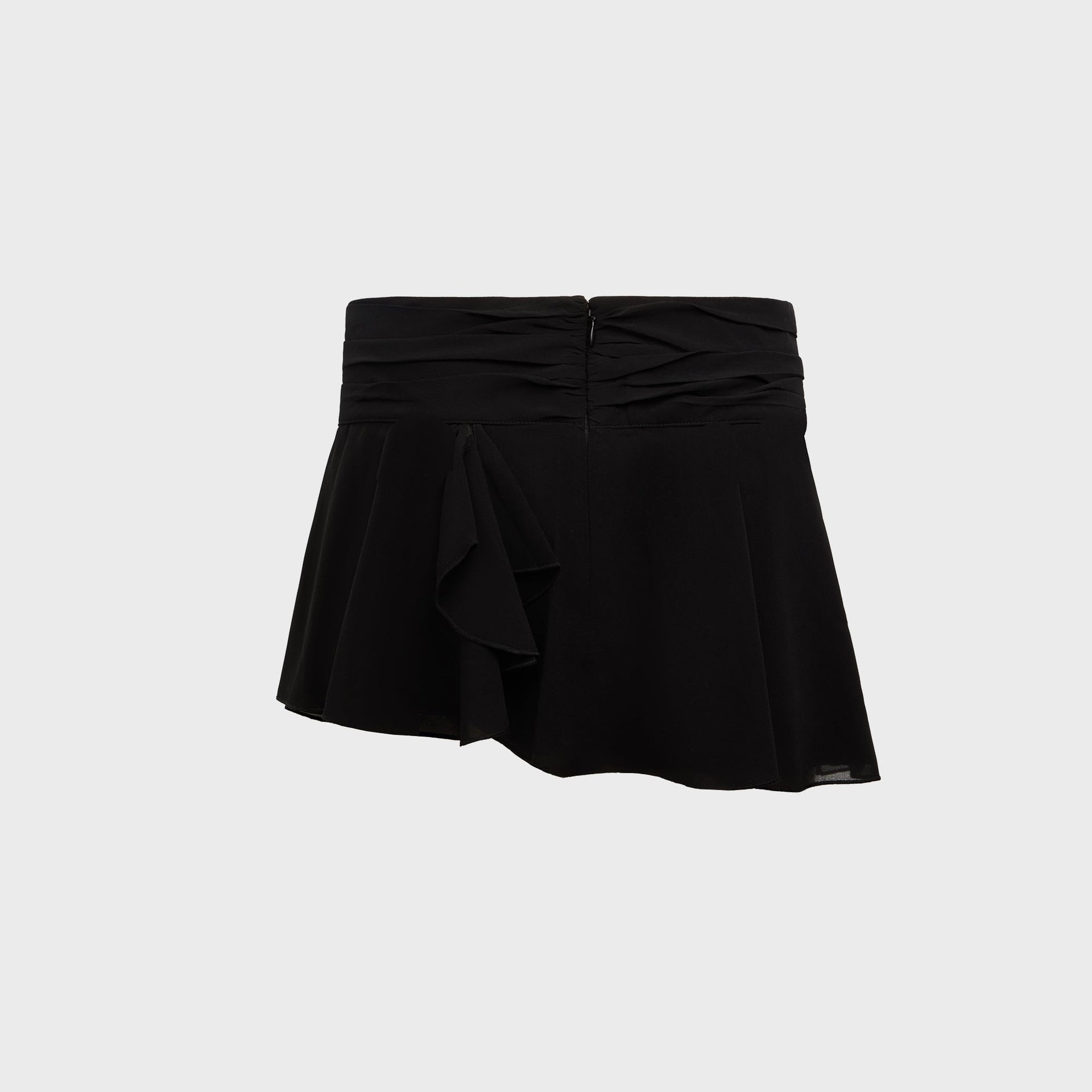 GUIZIO Chiffon Slit Mini Skirt - Black