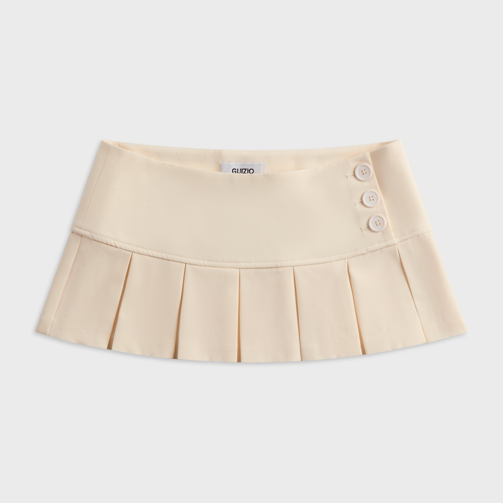 GUIZIO Pleated Micro Mini Skirt - Ivory – Kith