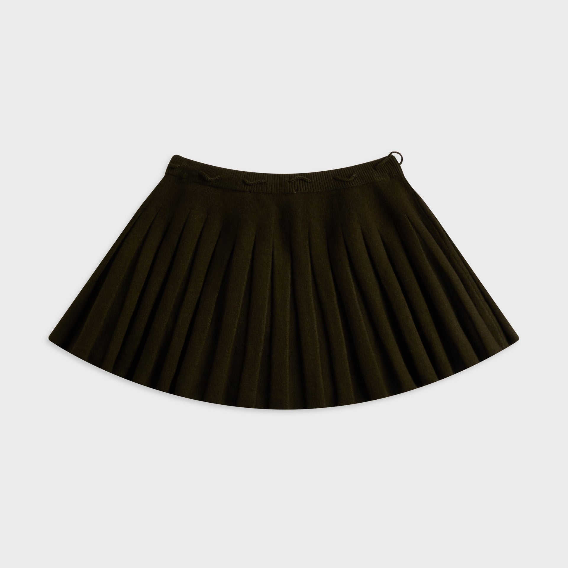 GUIZIO Cable Knit Mini Skirt - Dark Olive