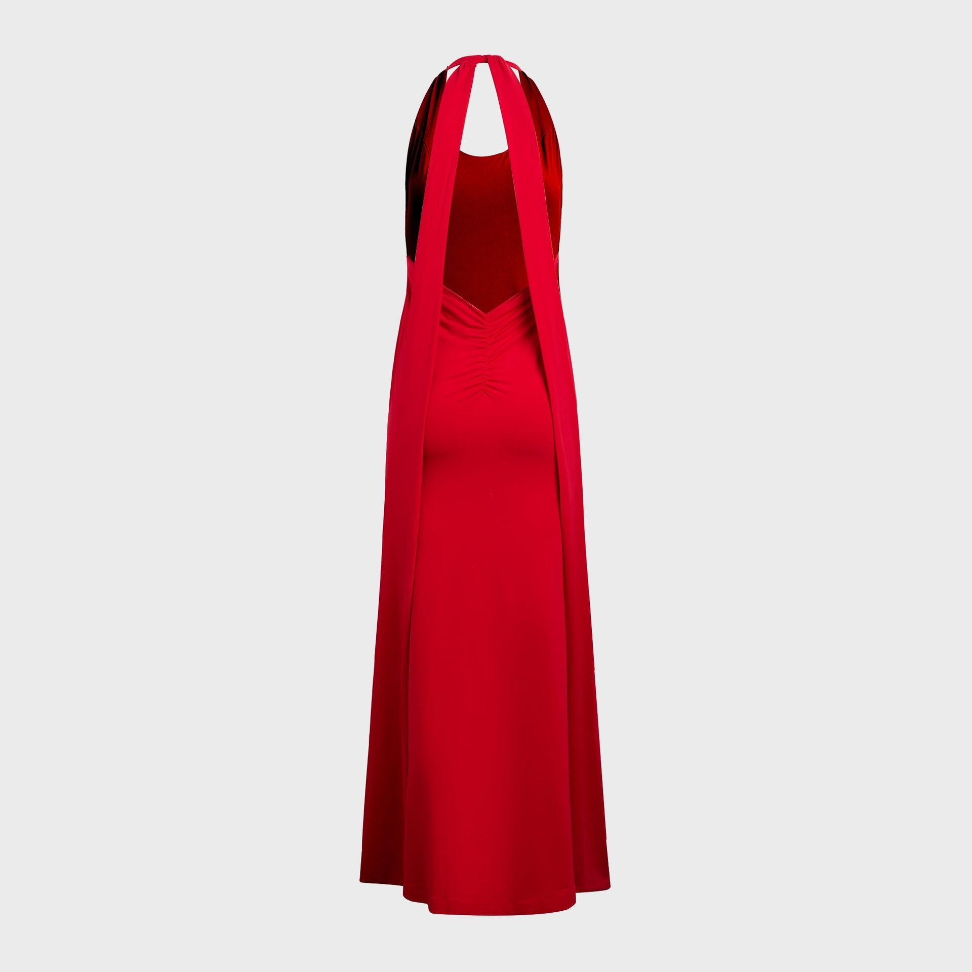 GUIZIO Scarf Open Neck Dress - Red Love