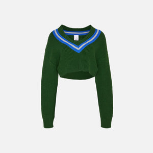 GUIZIO x Champion Crop Rib Knit Pullover - Green