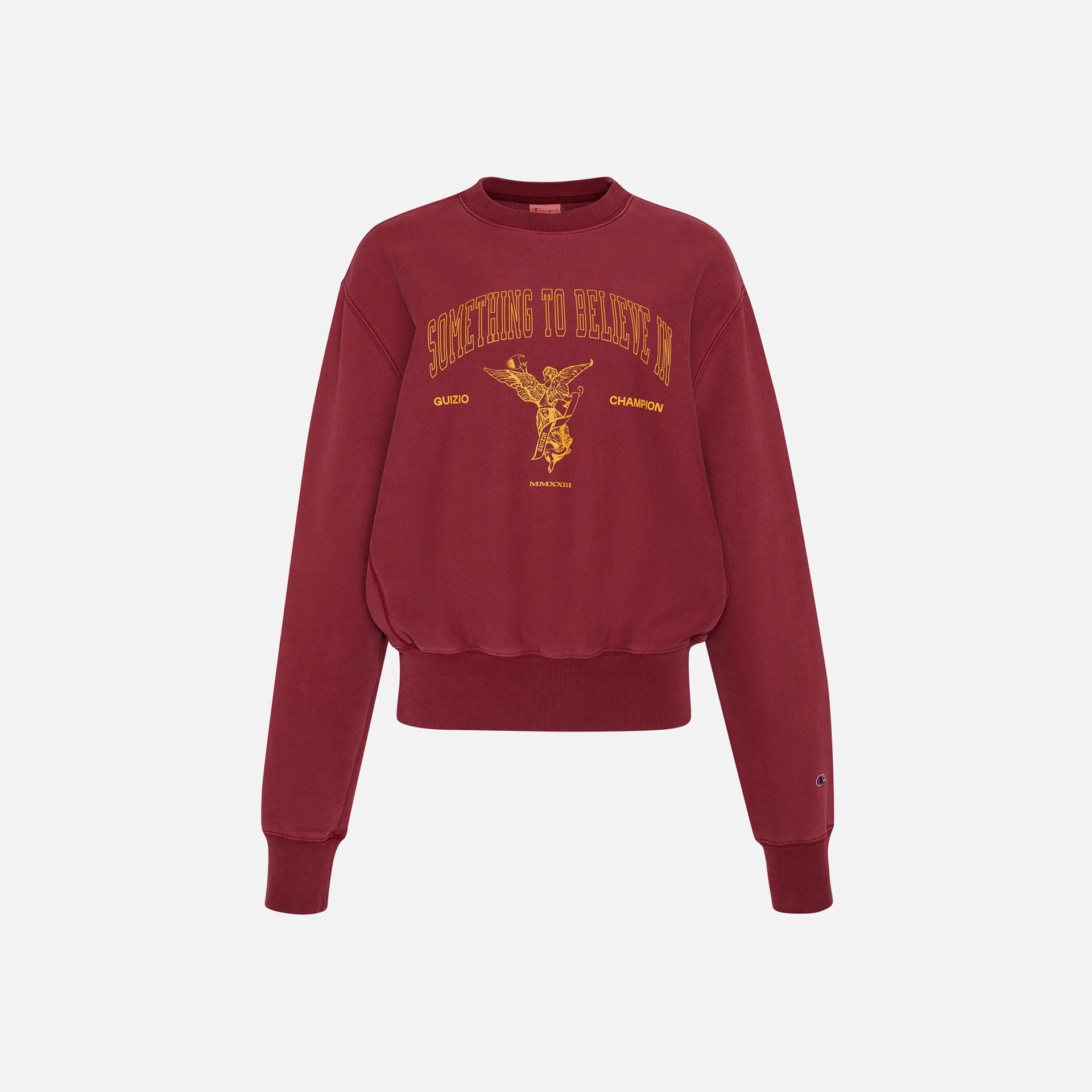 GUIZIO x Champion Reverse Weave Oversized Crewneck - Red