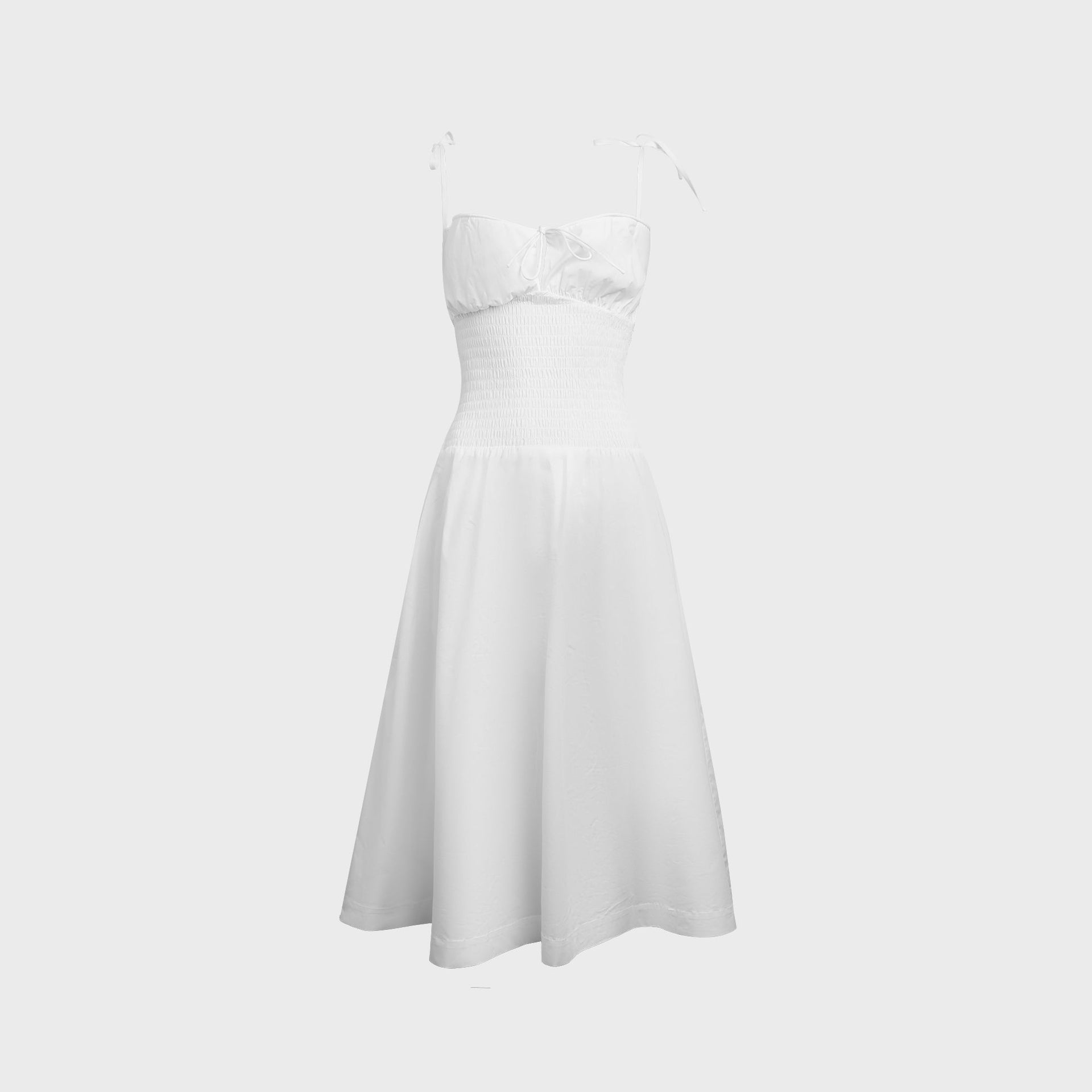 GUIZIO Lura Midi Dress in White