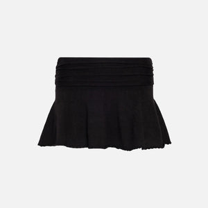 GUIZIO Ruched Heart Scallop Skirt - Black