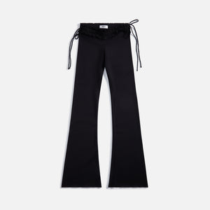 GUIZIO Ruched Side Tie Stretch Pant - Black