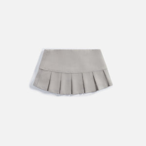 GUIZIO Pleated Micro Mini Skirt - Light Grey Plaid