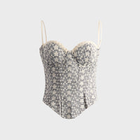 GUIZIO Genevieve Gingham Bustier - Black / White
