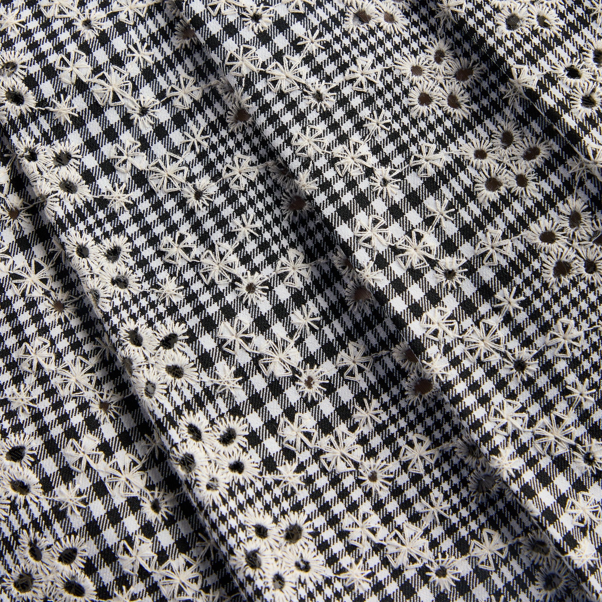 GUIZIO Floriane Gingham Mini Skirt with Shorts in Black / White