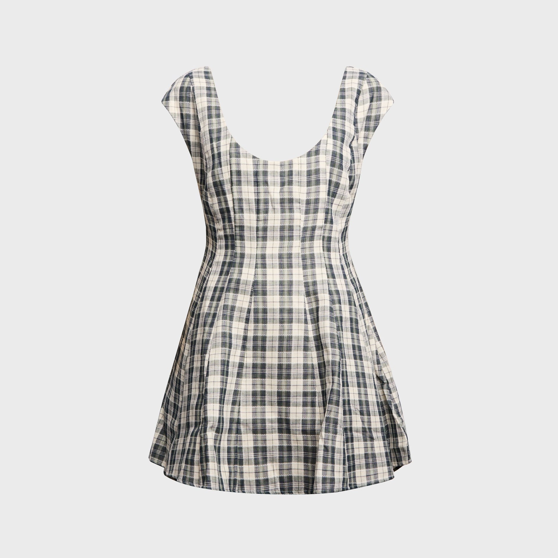GUIZIO Leila Mini Dress - Green Plaid