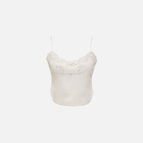 Frankies Bikinis x GUIZIO Melody Pointelle Cami - White