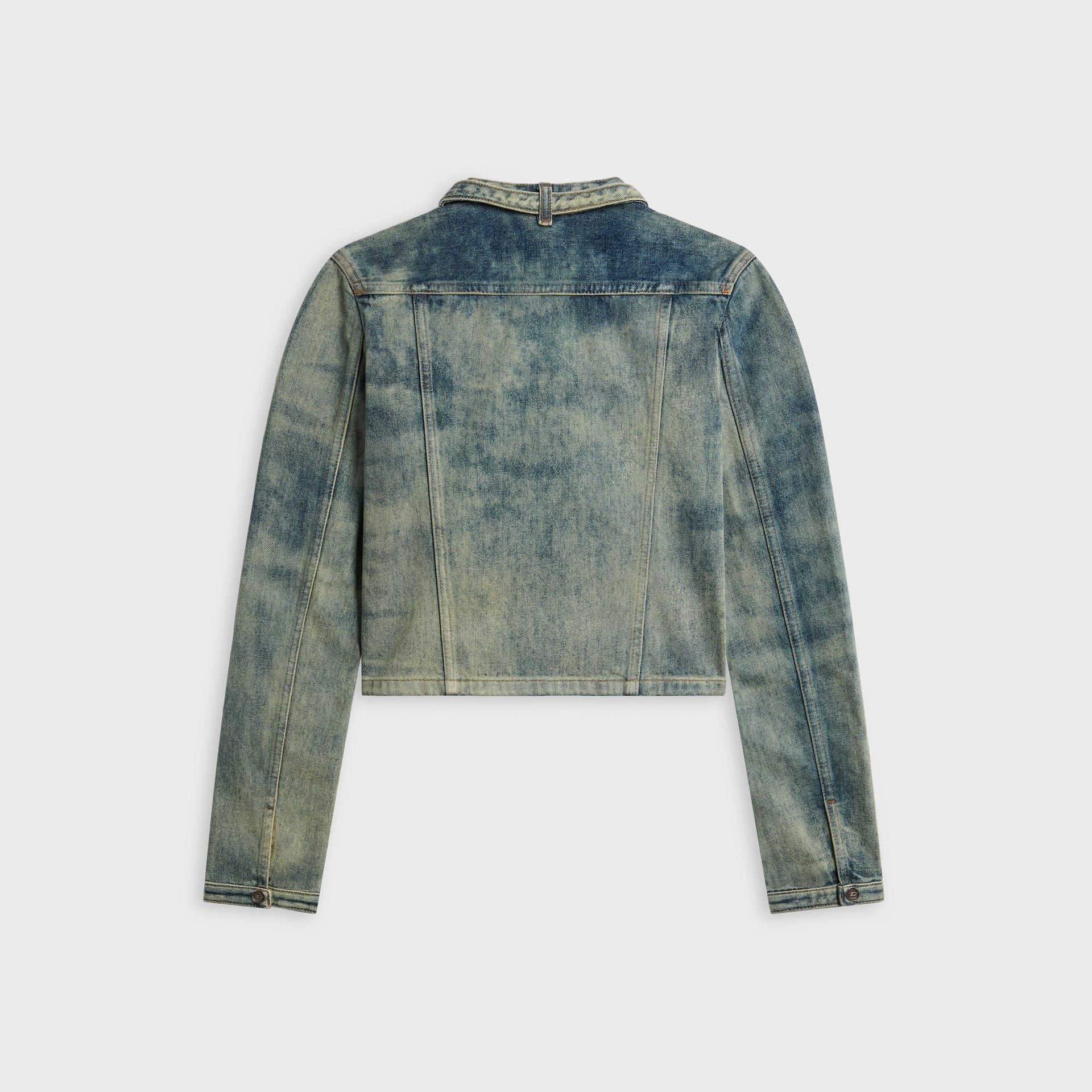 Diesel Ice Blue Satin Denim Cropped Jacket - Blue