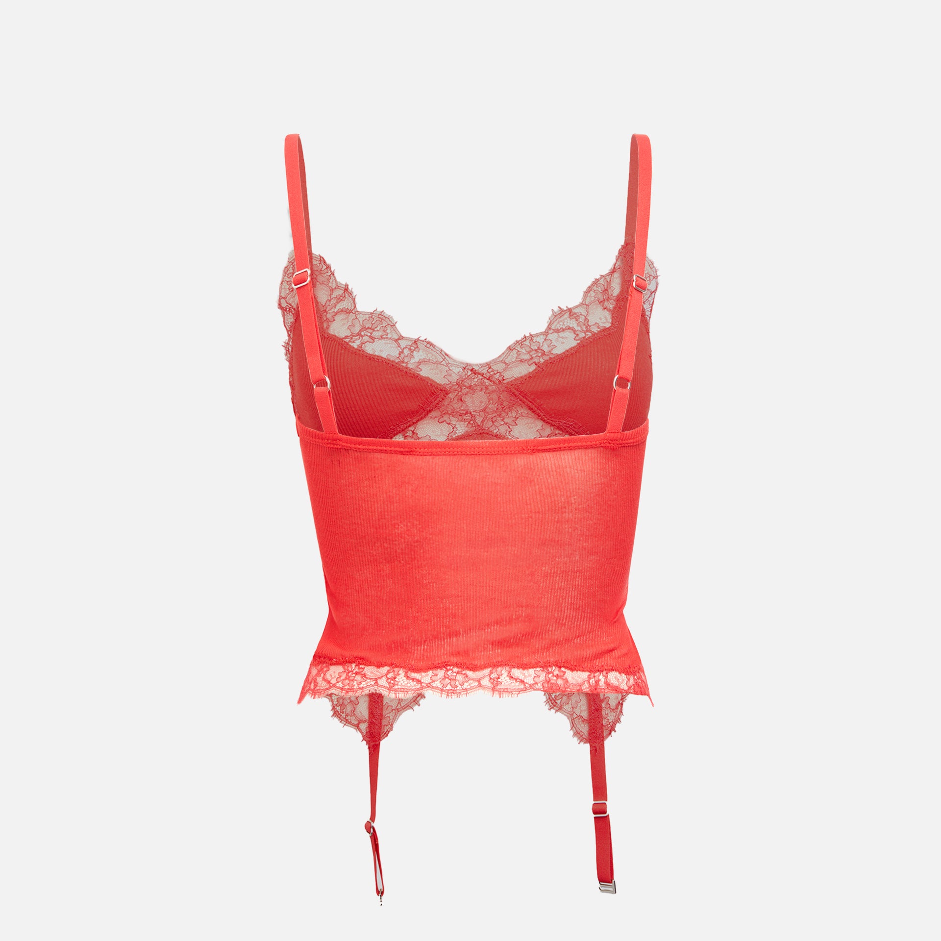 Dion Lee Lace Rib Garter Tank - Red