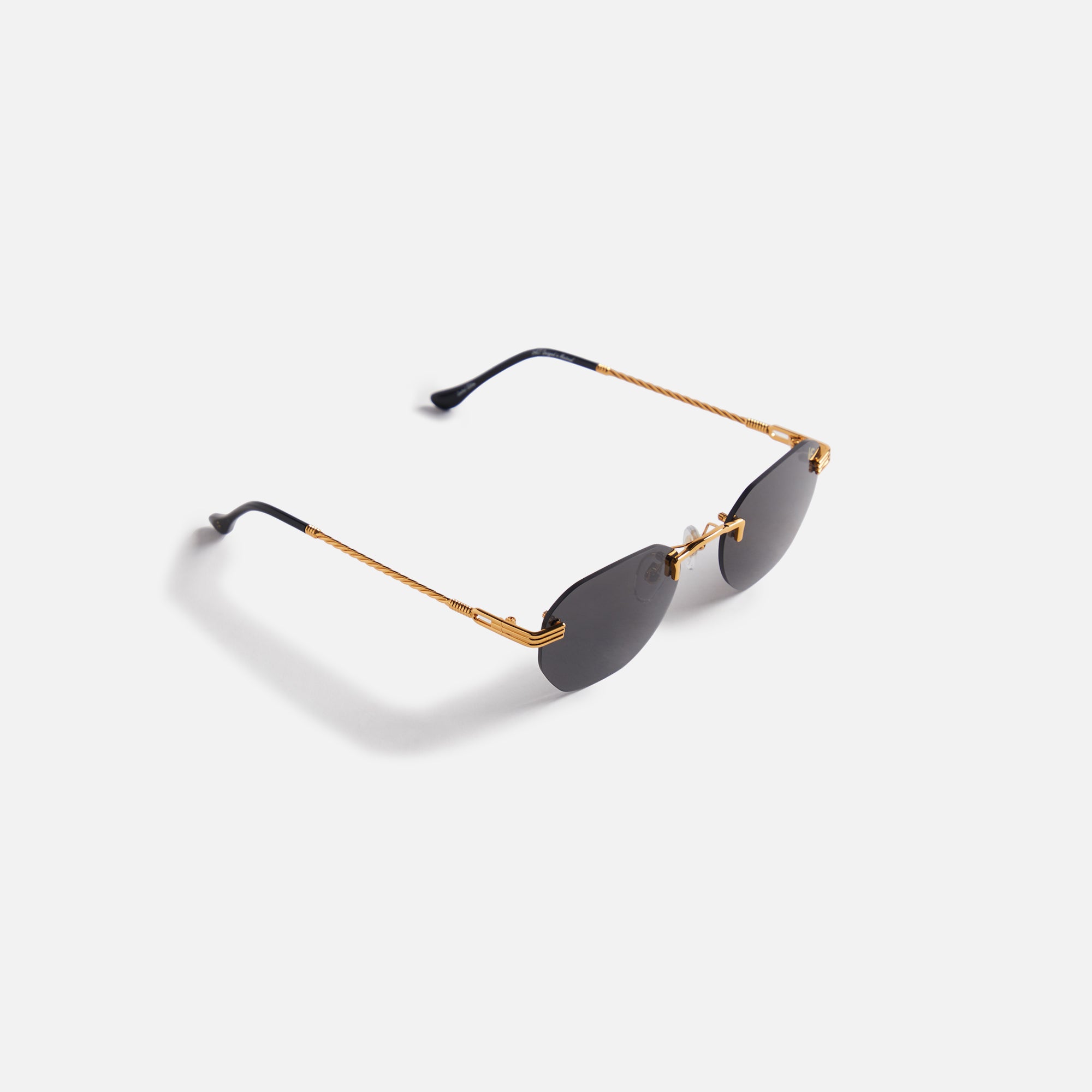 Vintage Frames Detroit Player Drill Mount 24kt Gold Sunglasses