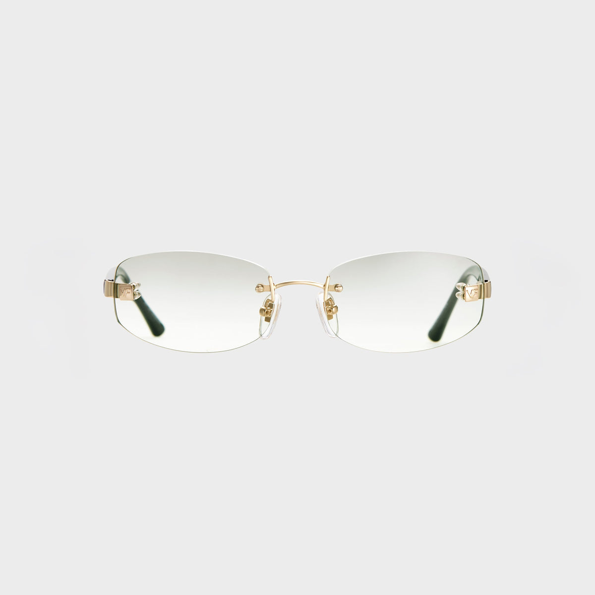 Vintage Frames Ibiza Rimless Drill Mount 24kt Yellow Gold Sunglasses - Asphalt Gradient