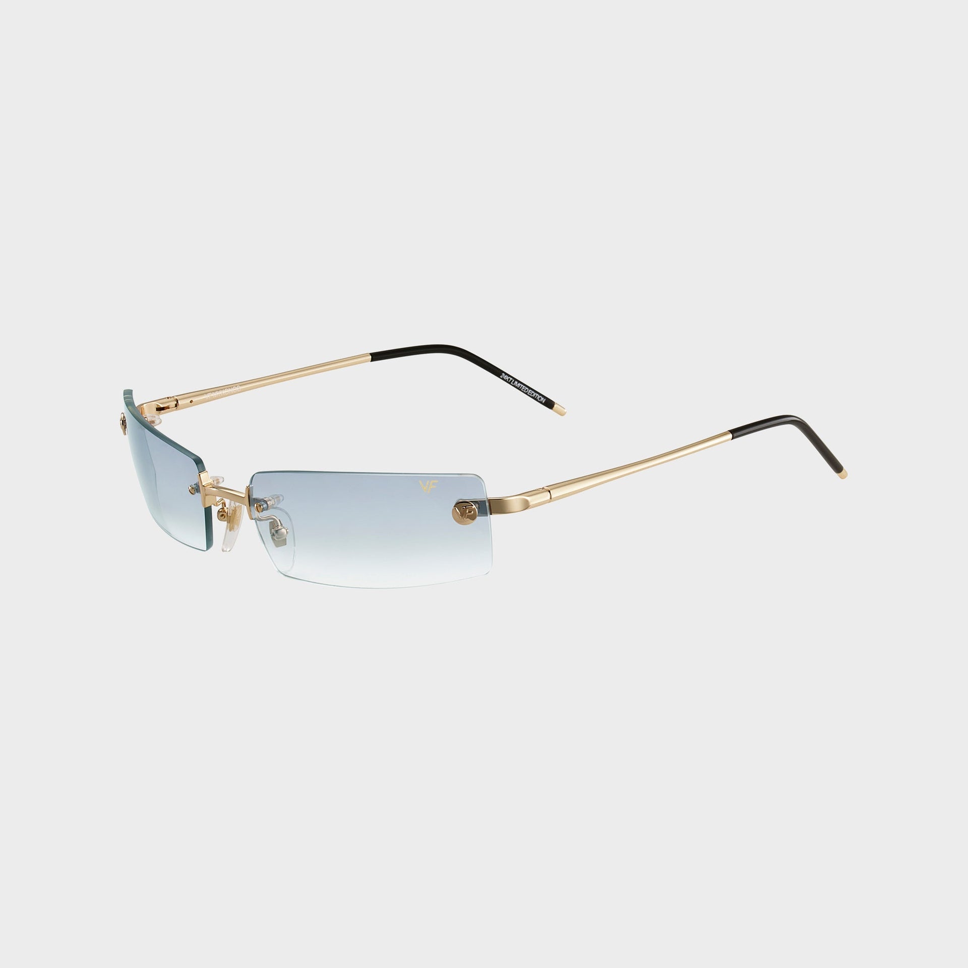 Vintage Frames Mykonos Rimless Drill Mount Sunglasses - Asphalt