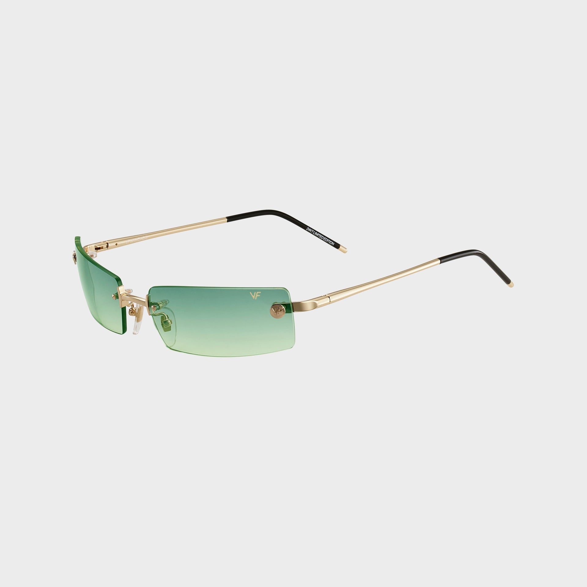 Vintage Frames Mykonos Rimless Drill Mount Sunglasses - Green Yellow