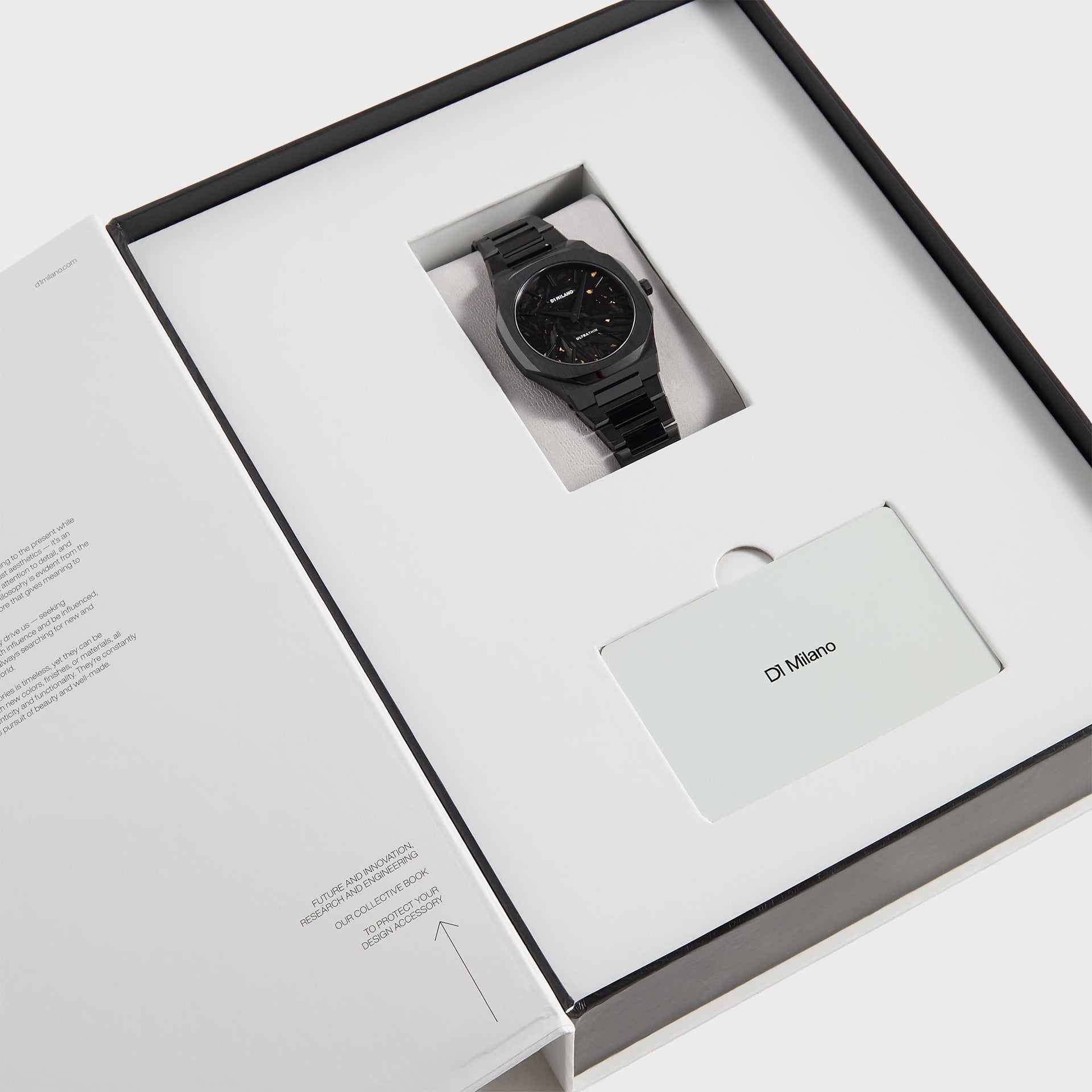 D1 Milano Ultra Thin Watch 40MM - Black DLC