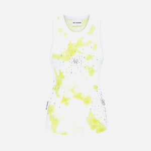 Des Phemmes Tie Dye Splash Embroidery Tank Top - Lime