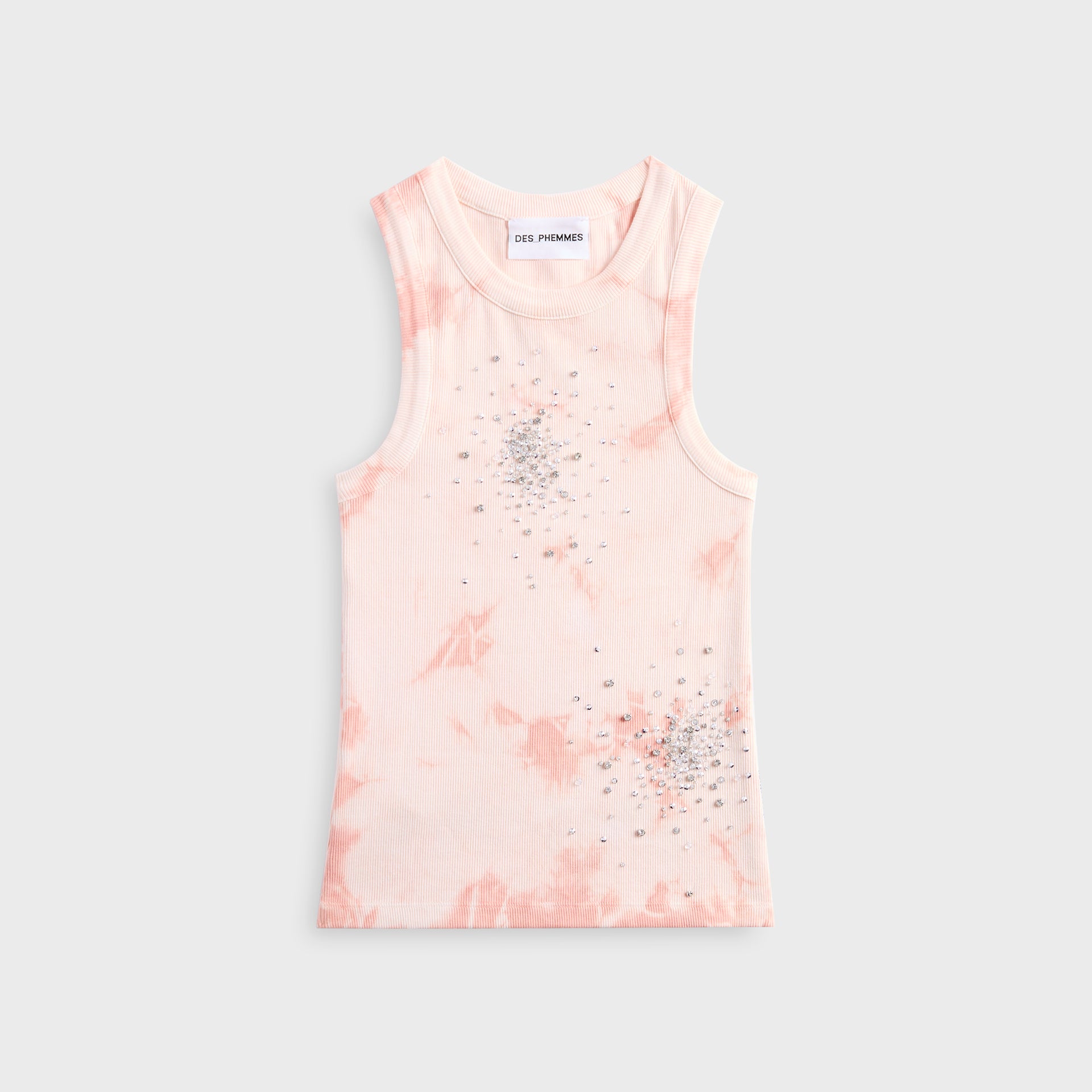 Des Phemmes Tie Dye Tank - White / Nude