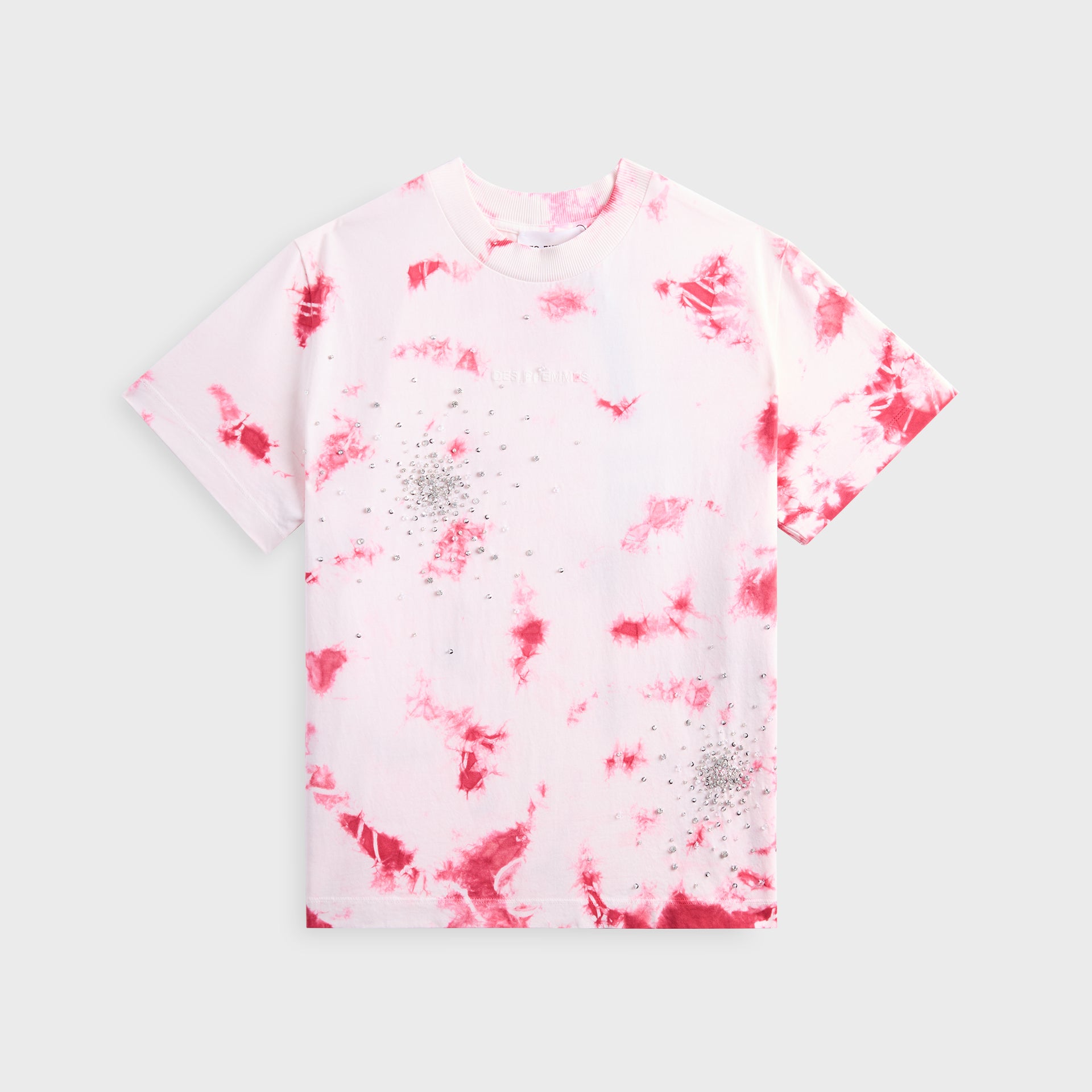 Des Phemmes Tie Dye Tee - White / Lipstick