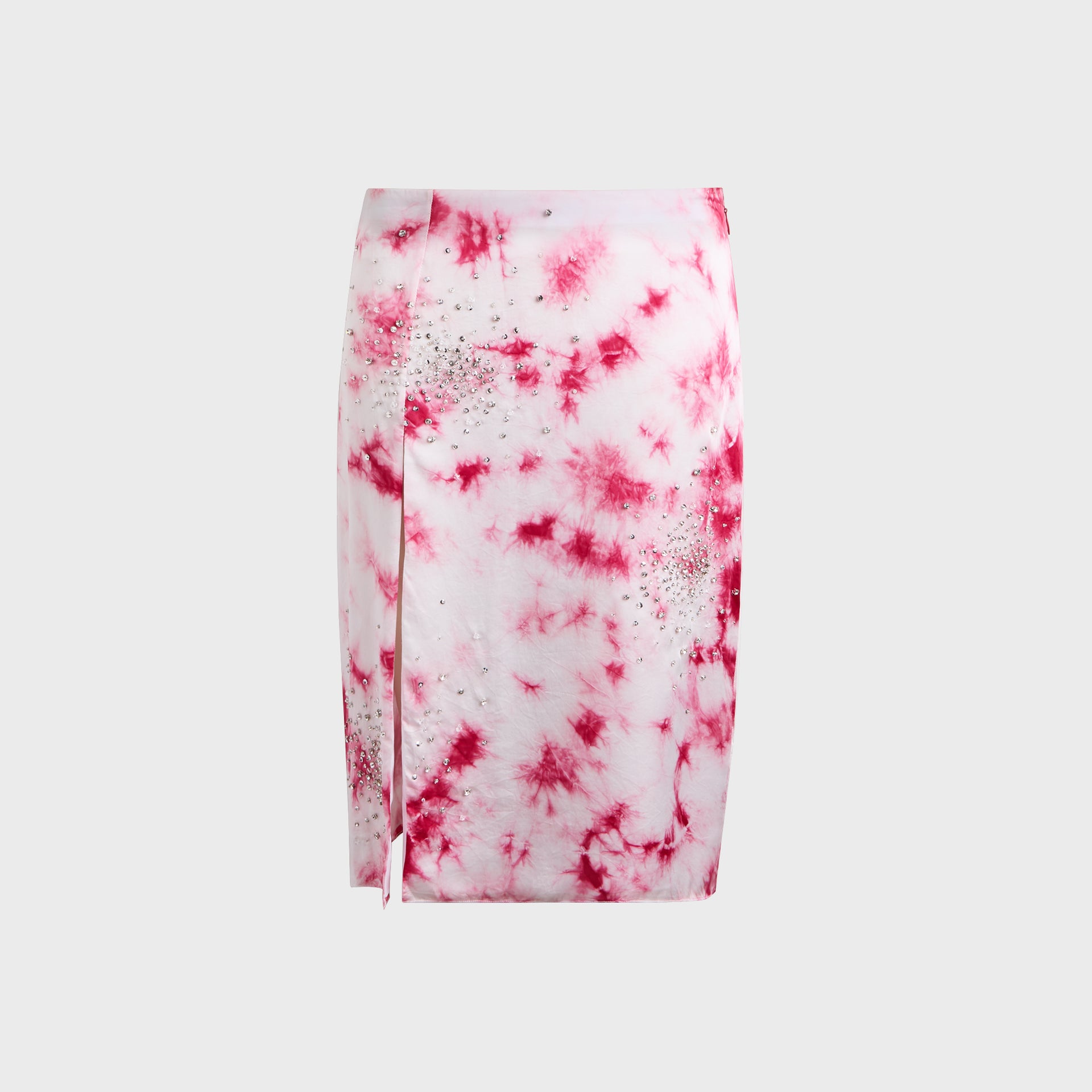 Des Phemmes Tie Dye Midi Skirt - White / Cherry