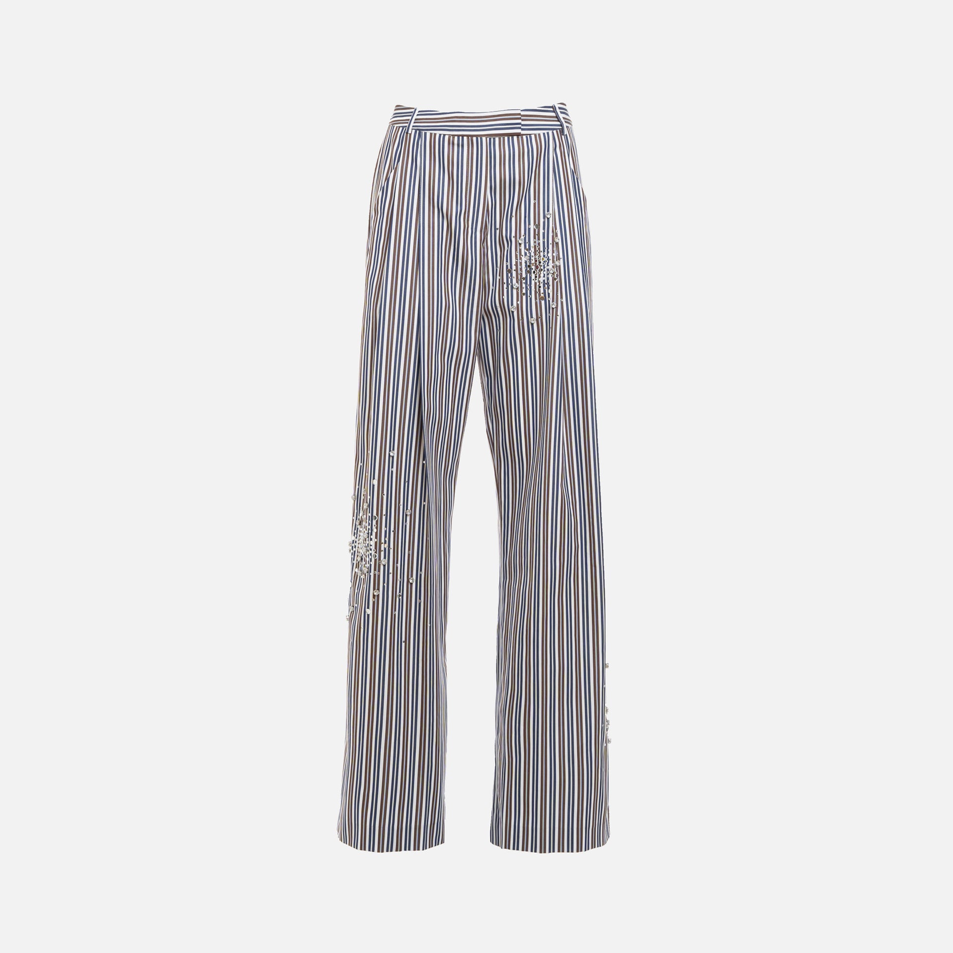 Des Phemmes Striped Pants - Coffee / Blue