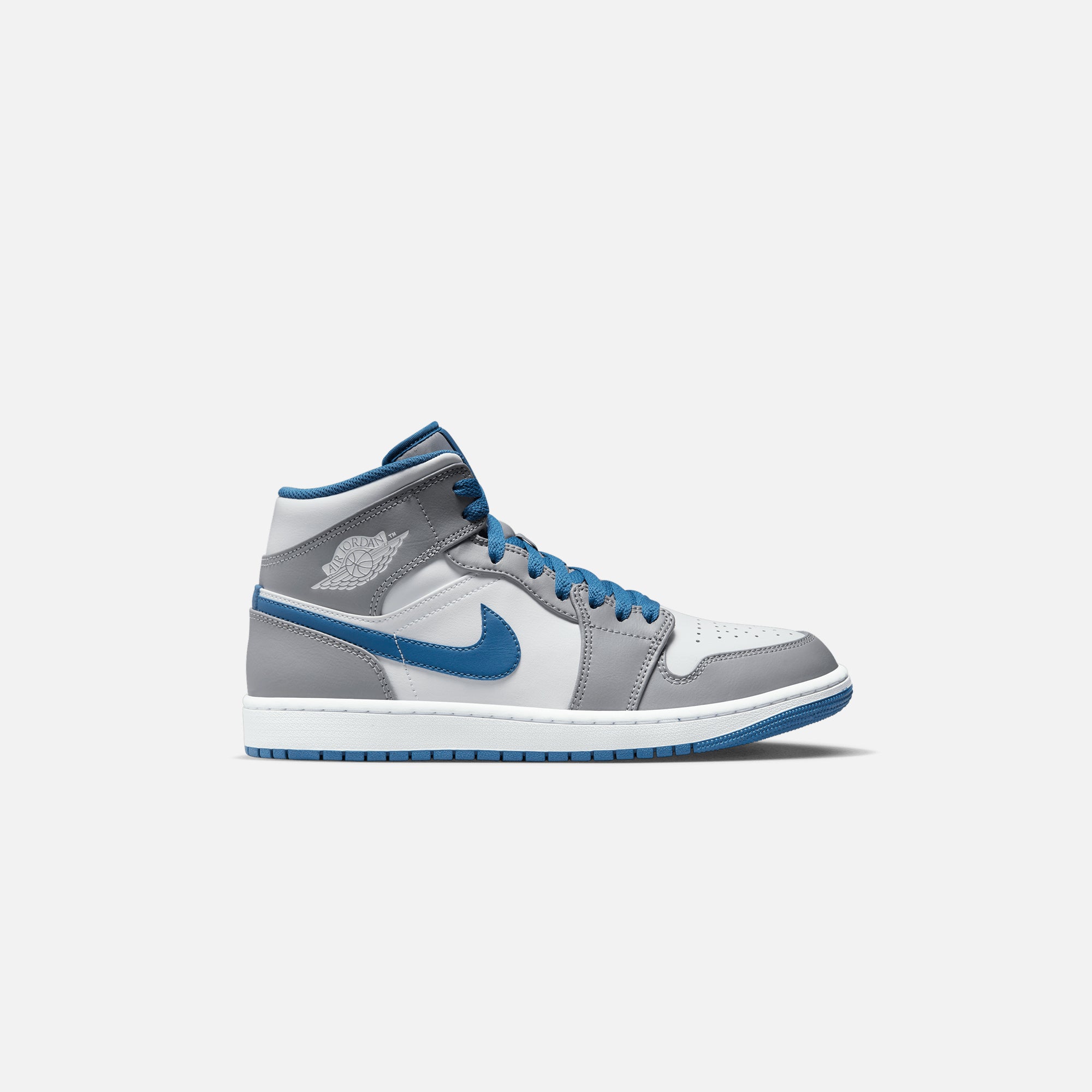 Nike Air Jordan 1 Mid - Cement Grey / White / True Blue – Kith