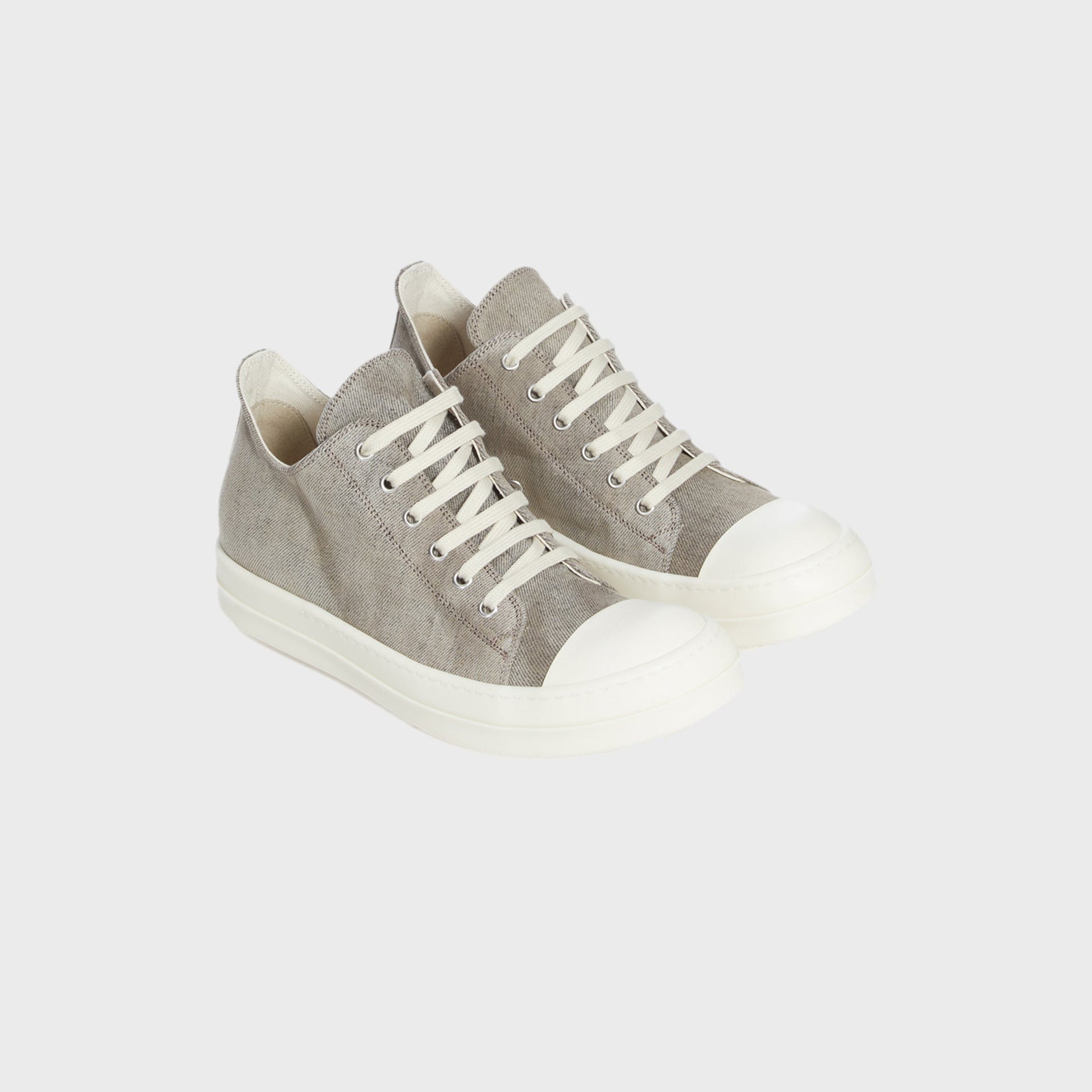 Rick Owens WMNS DRKSHDW Scarpe In Denim Low Sneakers - Dust / Milk