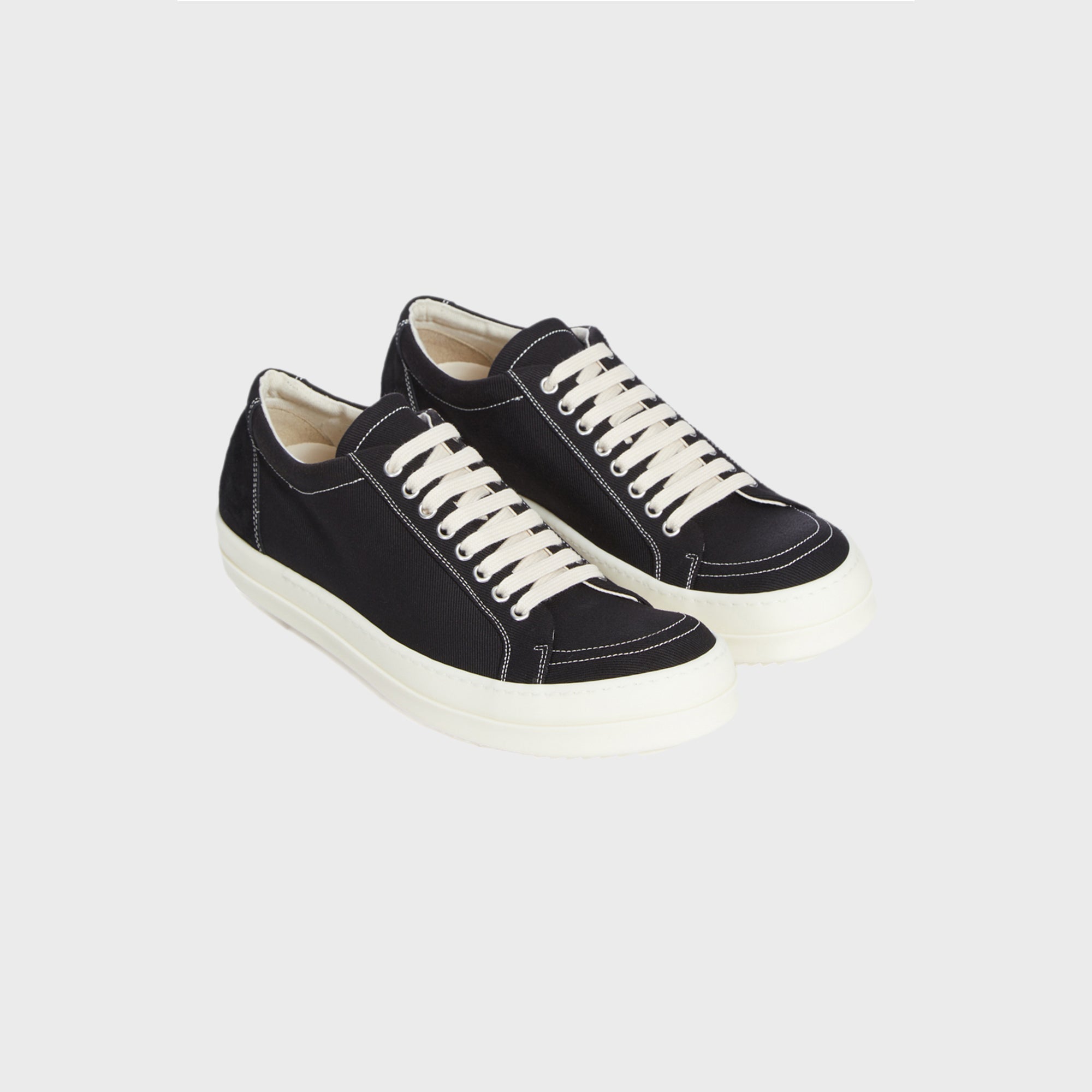Rick Owens WMNS DRKSHDW Temple Star Applique Sneaks - Black / Milk