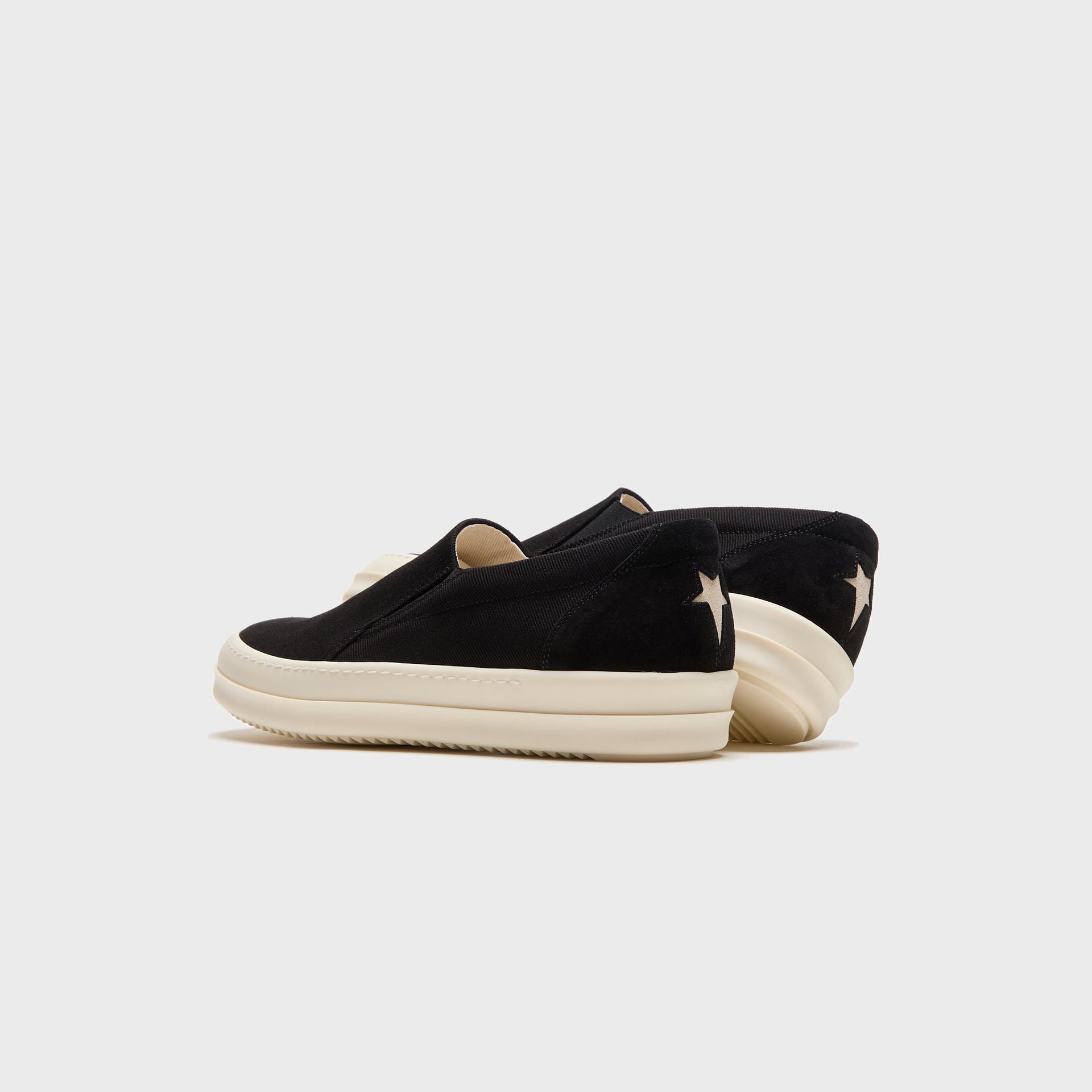 Rick Owens Temple Penta Boat Sneaks - Black / Milk