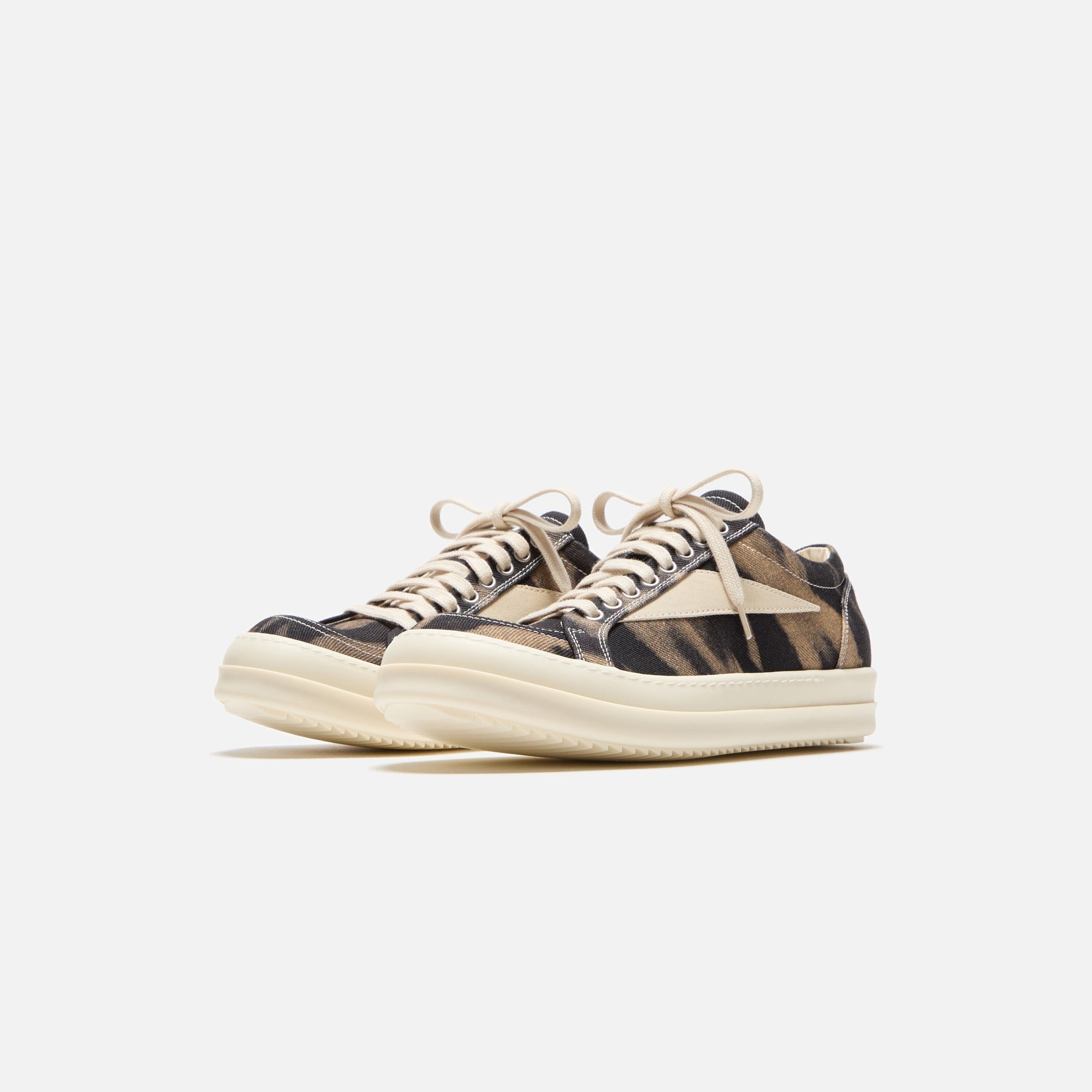 【Rick Owens】Tレザー ヴィンテージ スニーカー Milk & Milk Rick Owens Vintage Sneakers - Brown / Milk / Milk – Kith