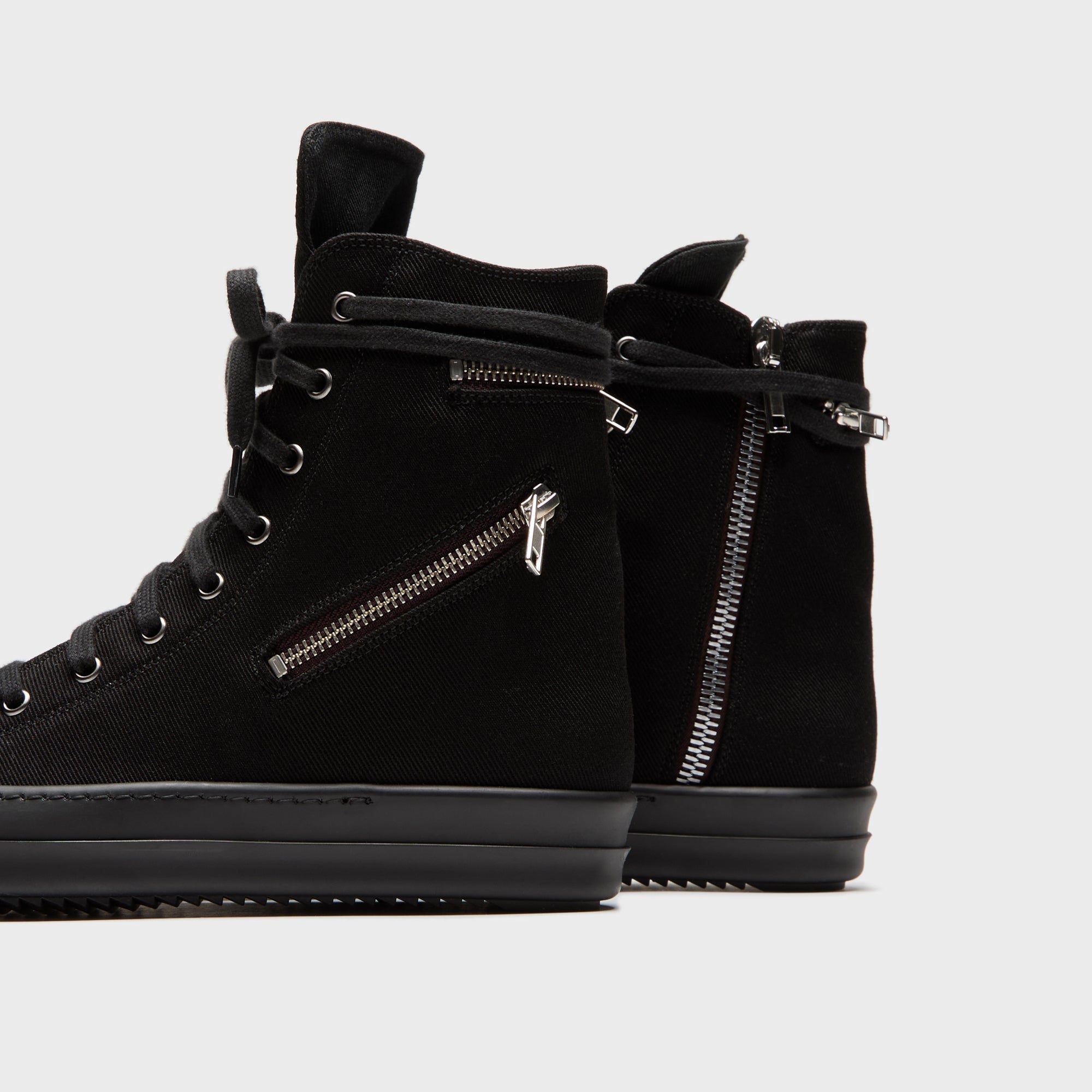 最終値下げRick owens cargoberas09 blacksize46 Rick Owens Cargo Sneaks Overdyed Denim - All Black – Kith