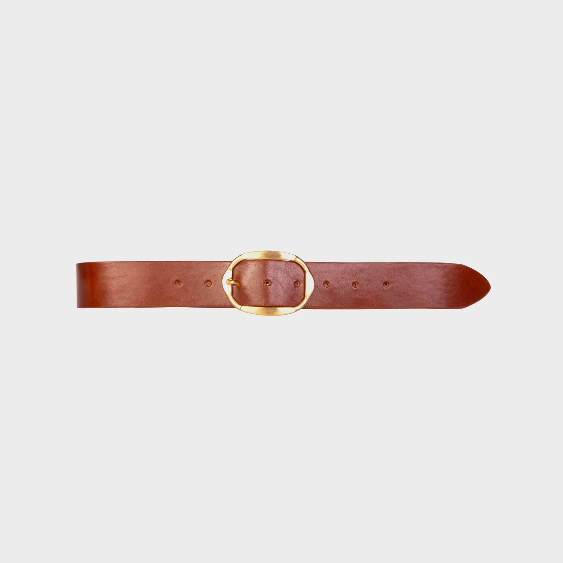 Black Suede Studio Dune Belt in Cappucino Leather