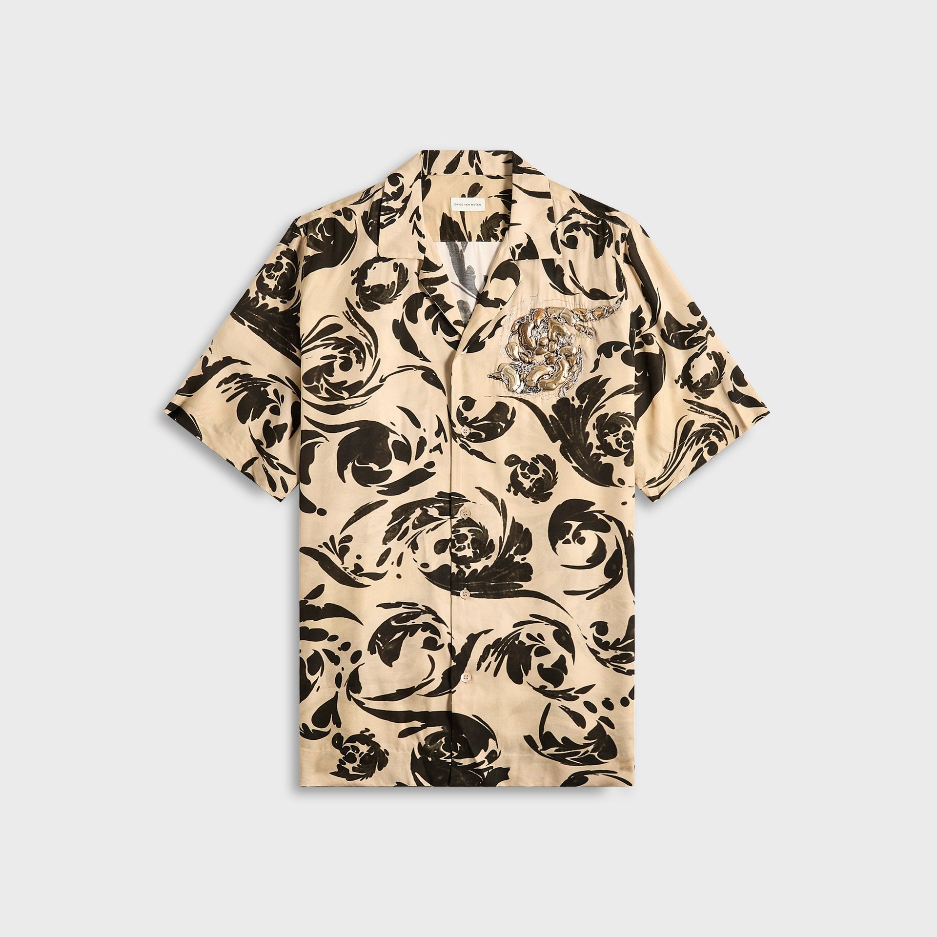 Dries Van Noten Carltone Emb 1101 M.W.Shirt Black